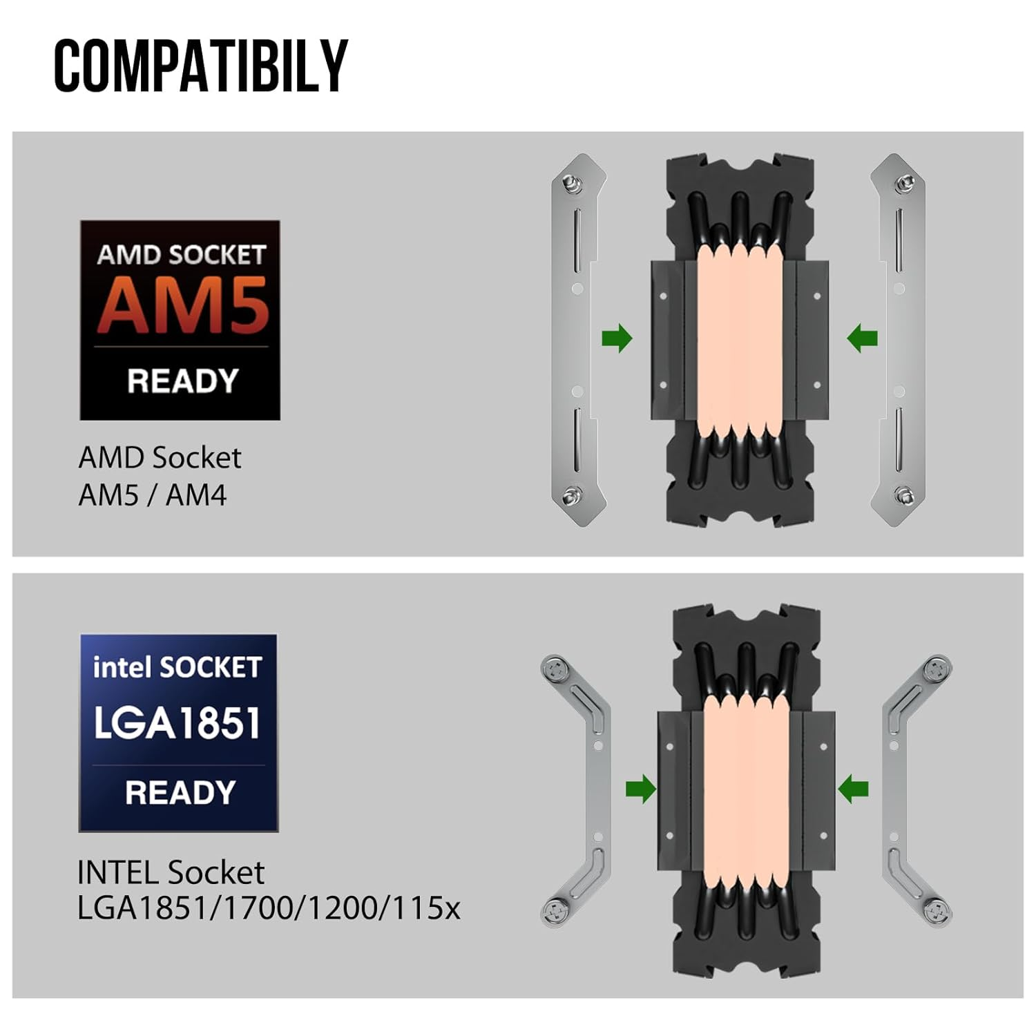 Vetroo V5 Black CPU Cooler W/5 Heat Pipes 120Mm ARGB & PWM Fan 150W TDP Air Cooler for Intel LGA 1700/1200/115X AMD AM5/AM4 W/Addressable RGB Lighting Sync - White image number 2
