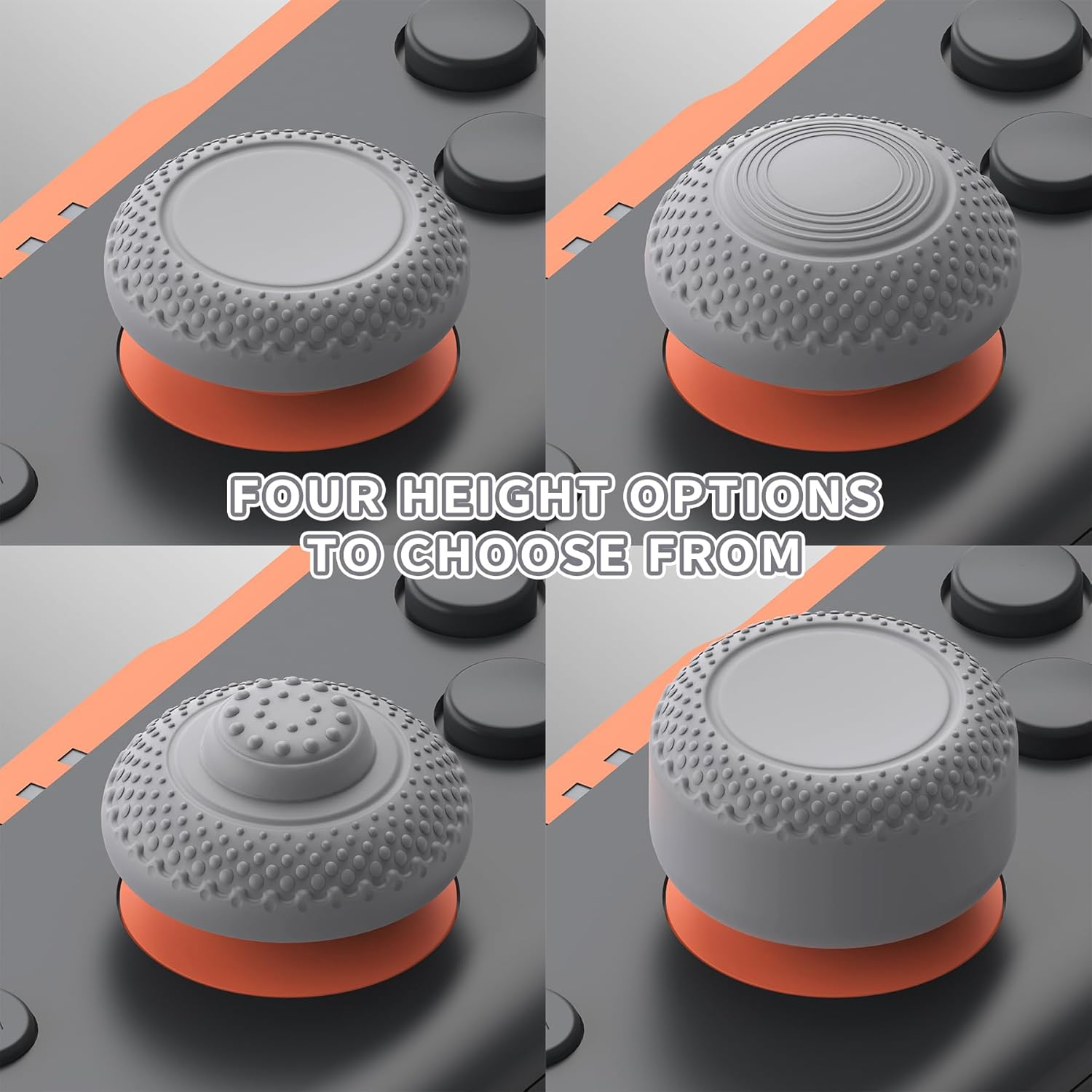 Playvital 8 in 1 Pro Thumbs Grip Caps for Nintendo Switch 2, Ergonomic Anti-Slip Joystick Caps for Joycon 2 Grip, Thumbstick Cover Accessories for Switch 2 - New Hope Gray, 8Pcs image number 6