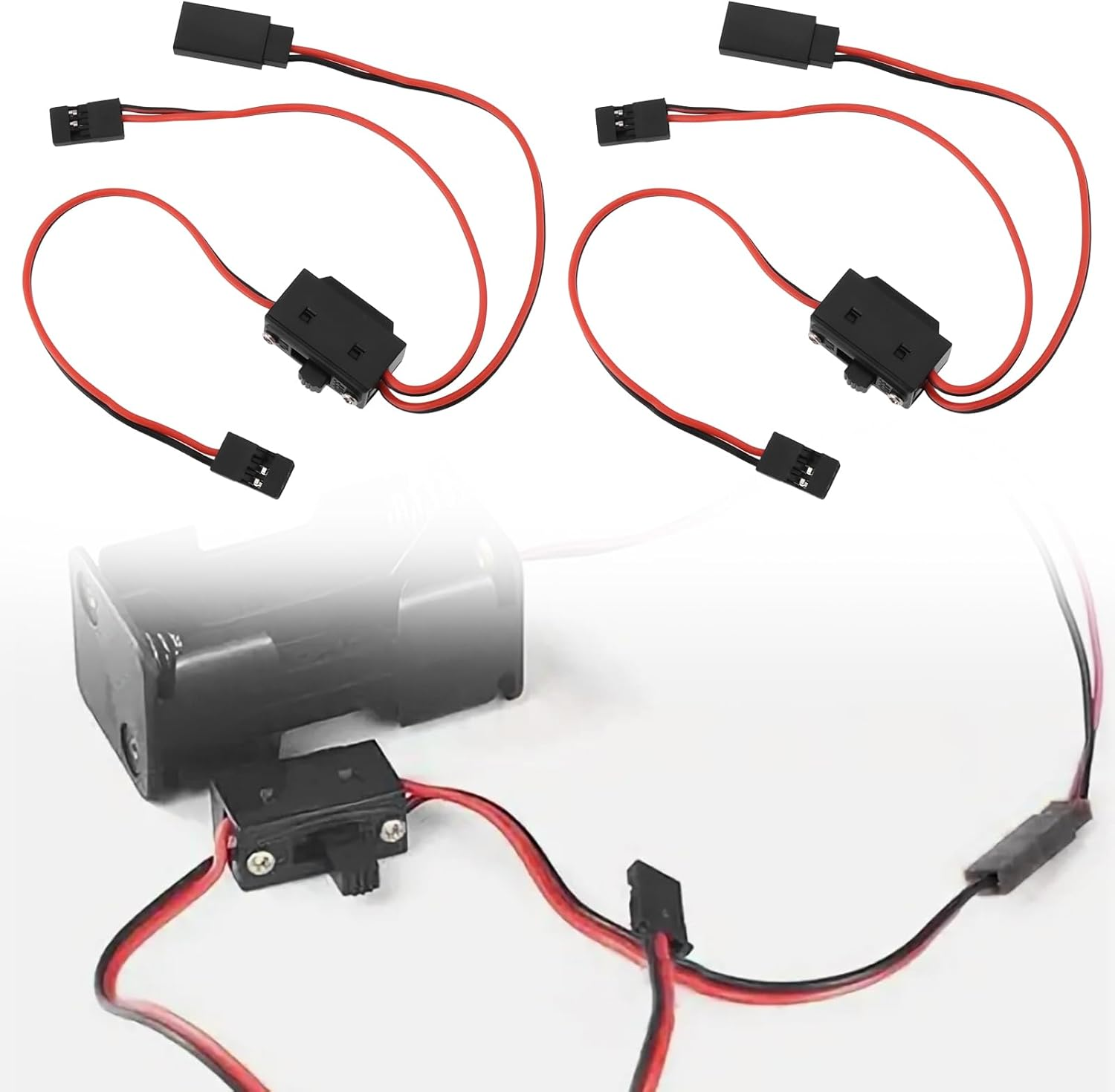 SING F LTD 2Pcs JR 3 Lead Switch Harness 30Cm for 1/10 RC Receiver Power Supply image number 5