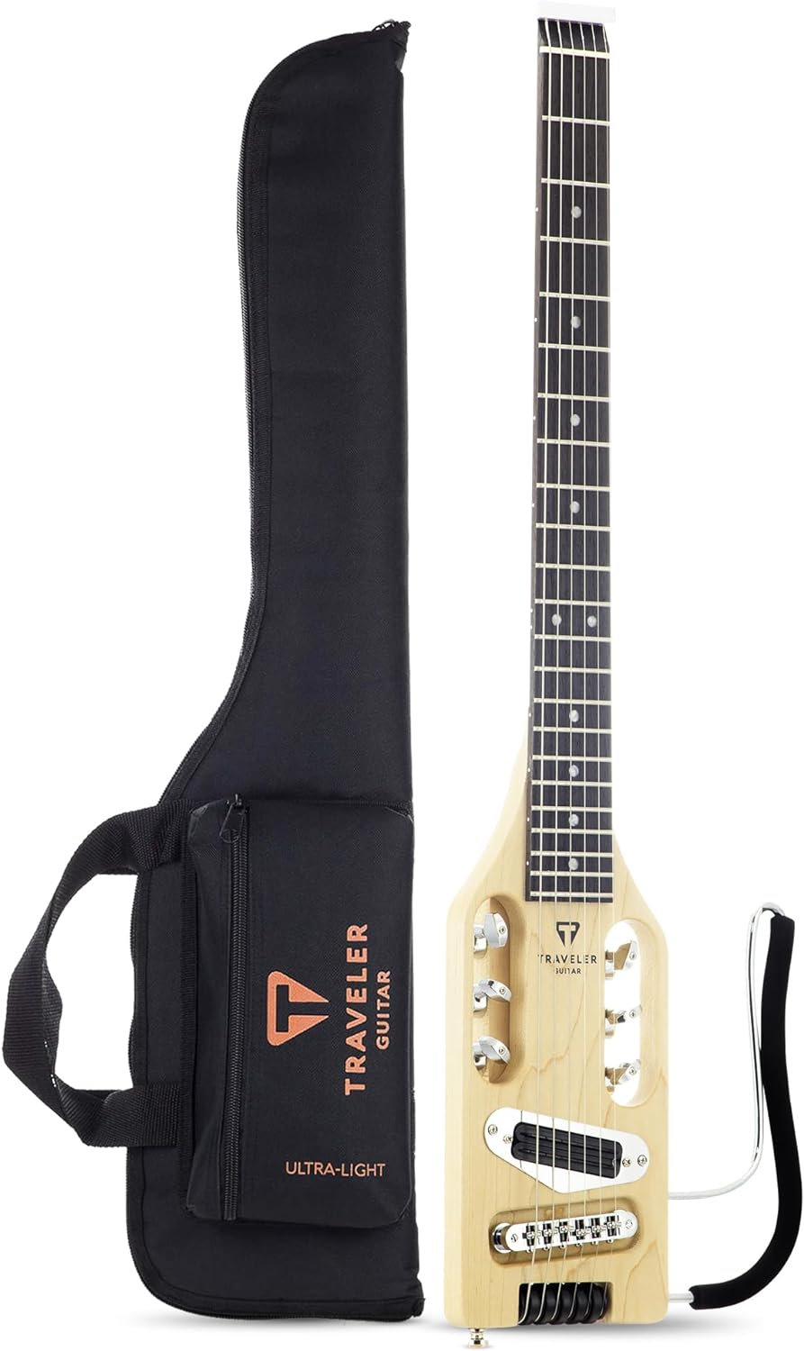 Traveler Guitar Ultra-Light 6-String Right-Handed Electric Travel Guitar, Matte Black