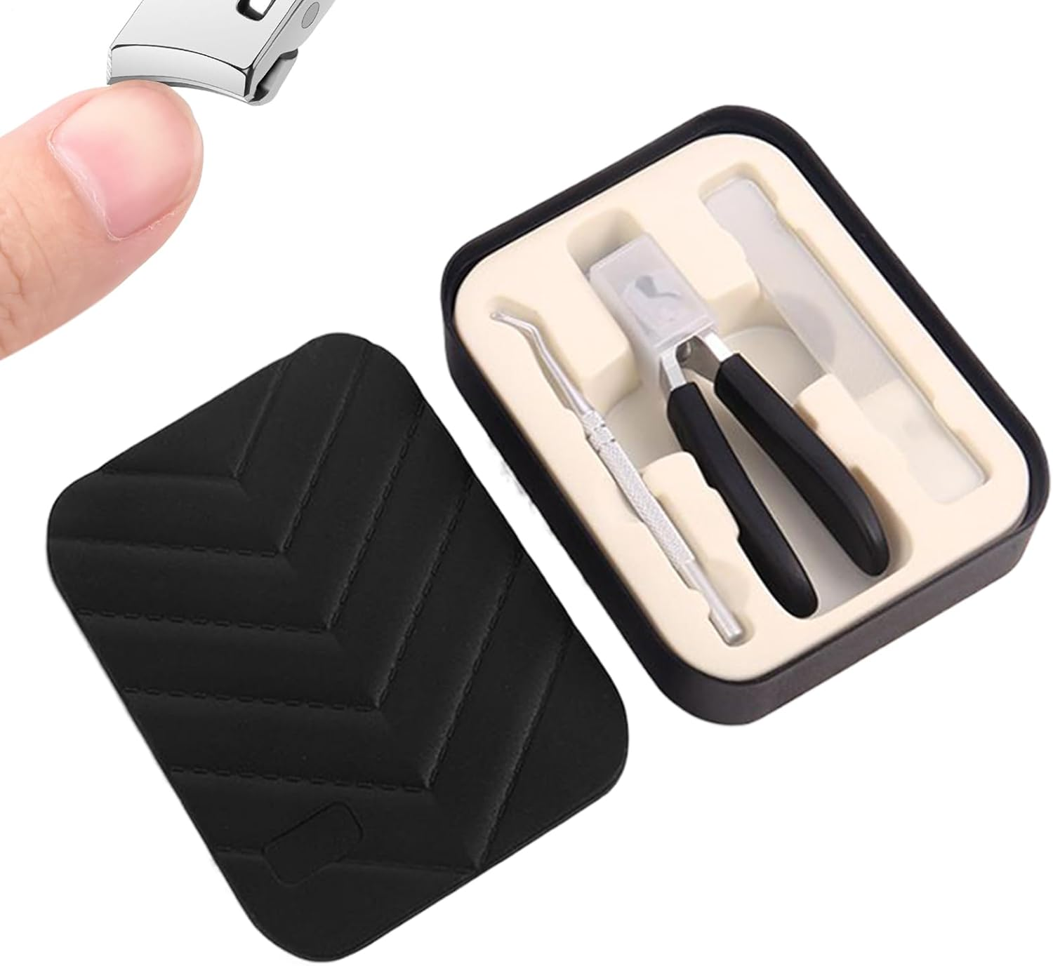 Nail Cutter | Beveled Nail Grooming Tool with File and Spoon - Anti-Splash Manicure Tool for Seniors Home Professional Grooming Pedicure Salon