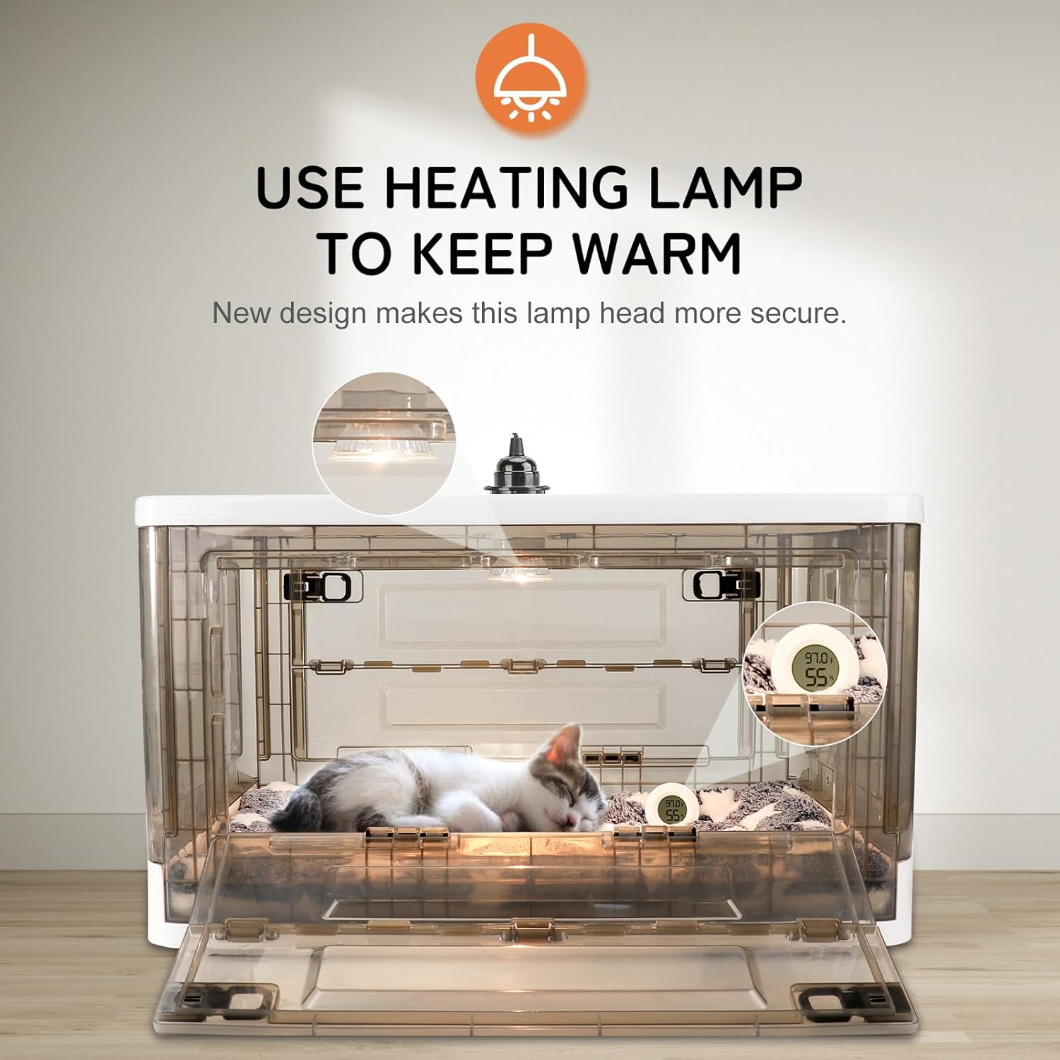 HKDQ Puppy Incubator with Heating - Kitten Incubator for Newborn Puppies and Kittens, Includes Puppy Bed Mat and Pet Feeding Bottle Kit (Medium) image number 6