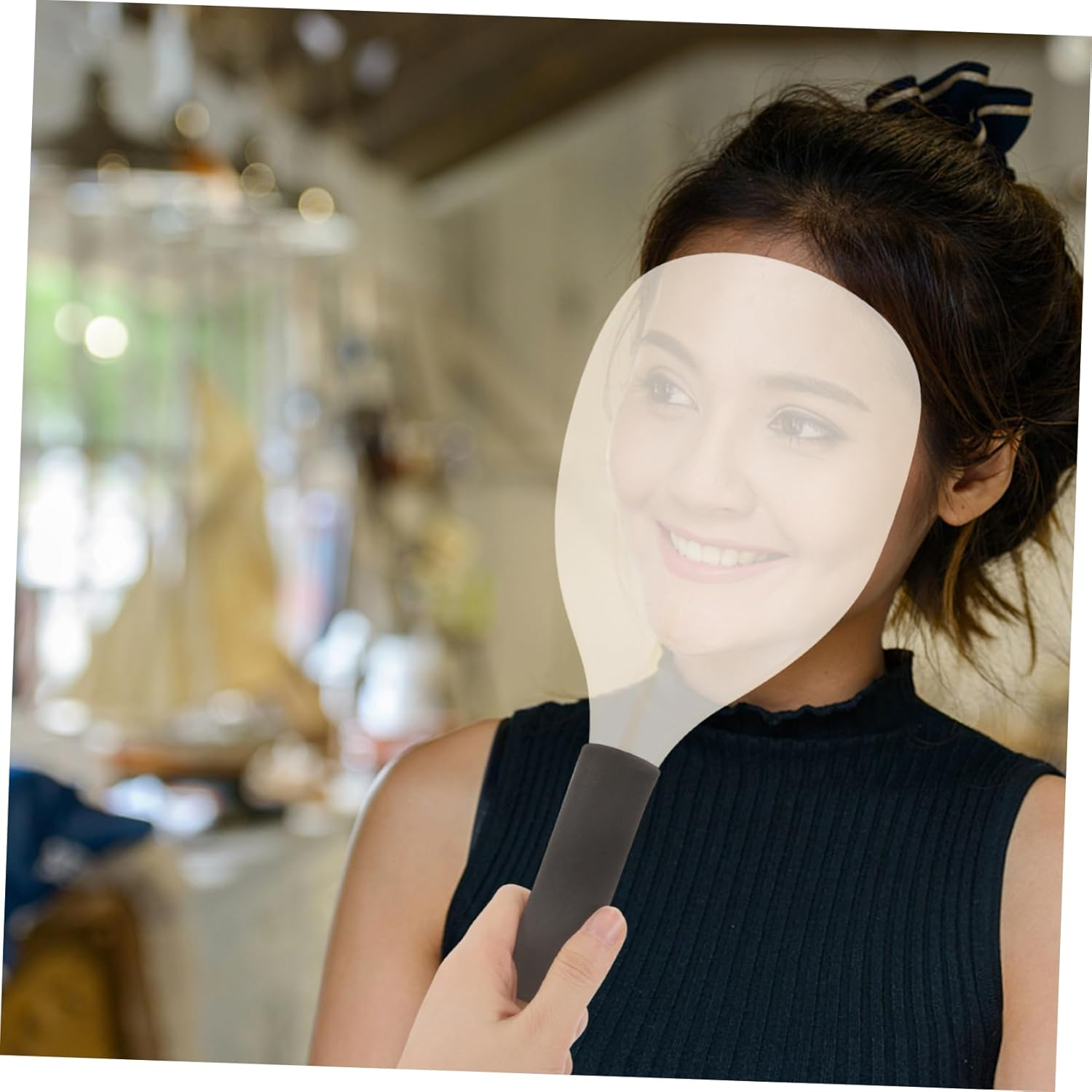 BIUDECO Hairdressing Salon Cover Hairspray Shield Mask for Barber Plastic Face Mask Cover image number 6