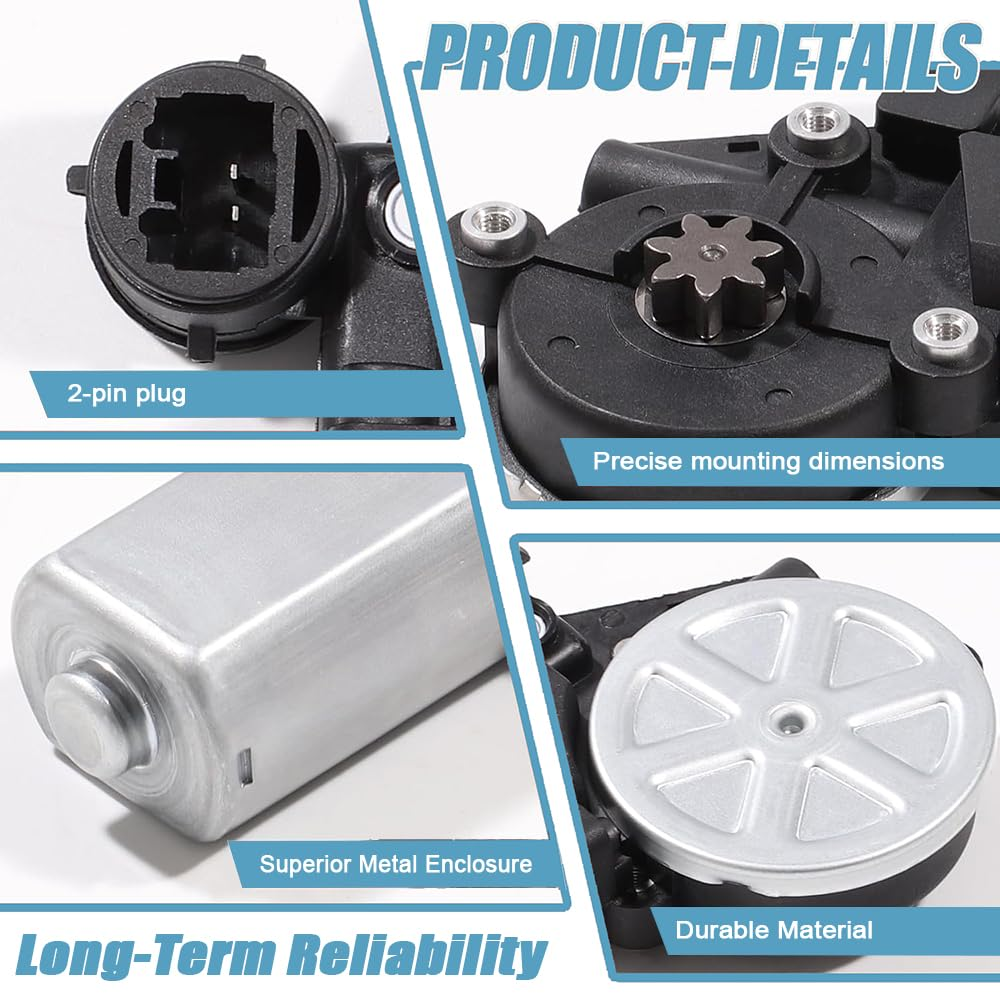 Front Left Side Power Window Lift Motor, Replace# 85720-12300, 85720-32160, 4710011,Compatible with Toyota Camry 2002-2006, Highlander 2001-2007,RAV4 2001-2005 & Scion Xa 2004-2006