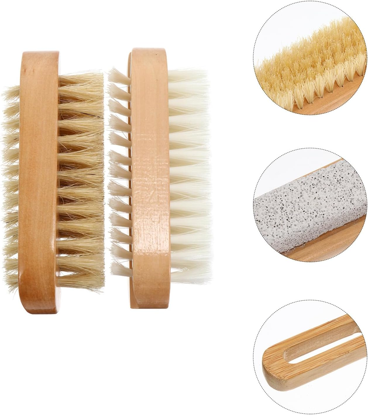 Iplusmile 2Pcs Wooden Two-Sided Nail Brush for Manicure Pedicure Compact Fingernail Cleaning Tool with Firm and Soft Bristles Portable Nail Art Brush for Hands and Feet Care image number 6