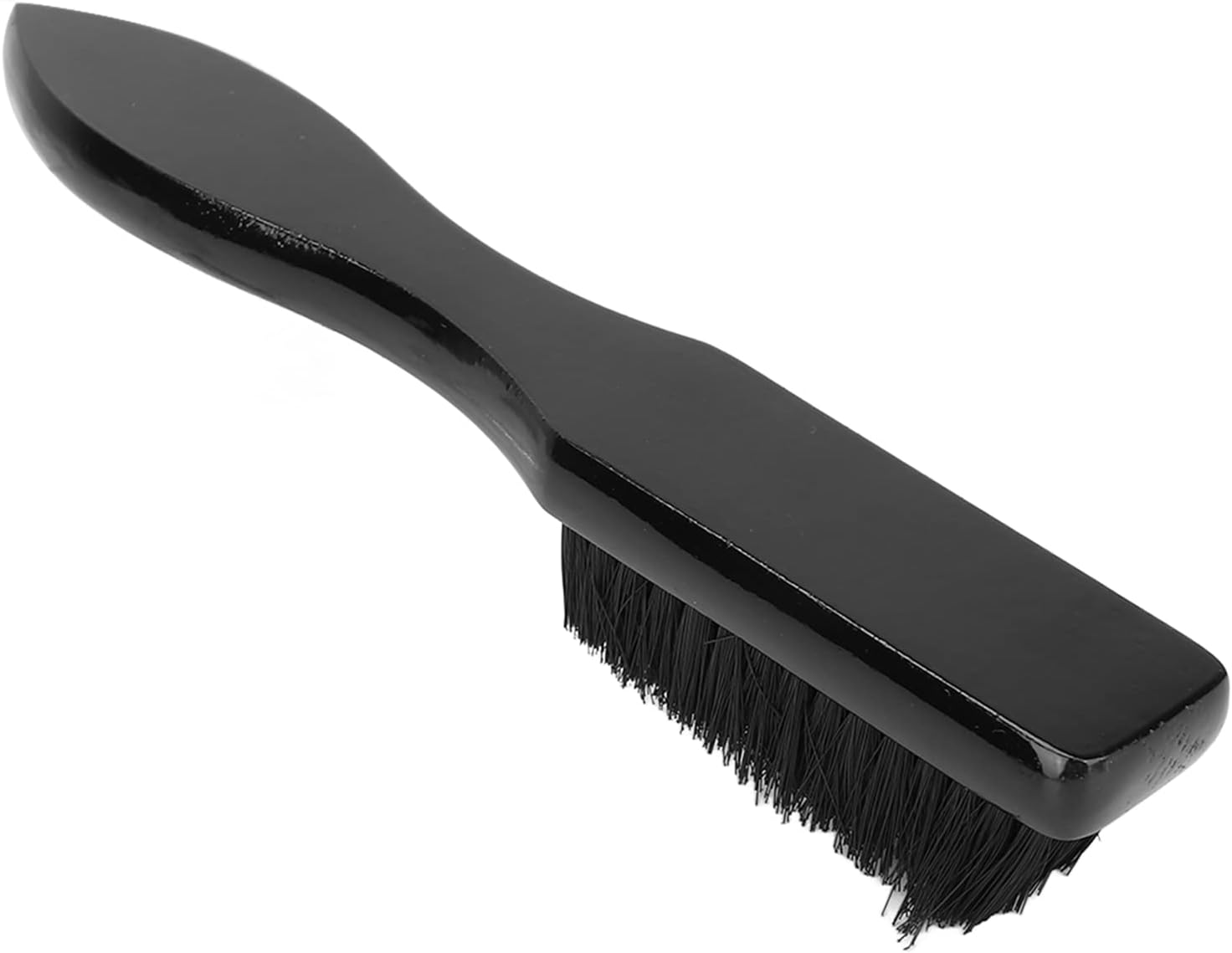 Neck Brush, Wooden Handle Fine Workmanship Skid Resistance Hair Cutting Brush Nylon Hair Brush for Hair Salon