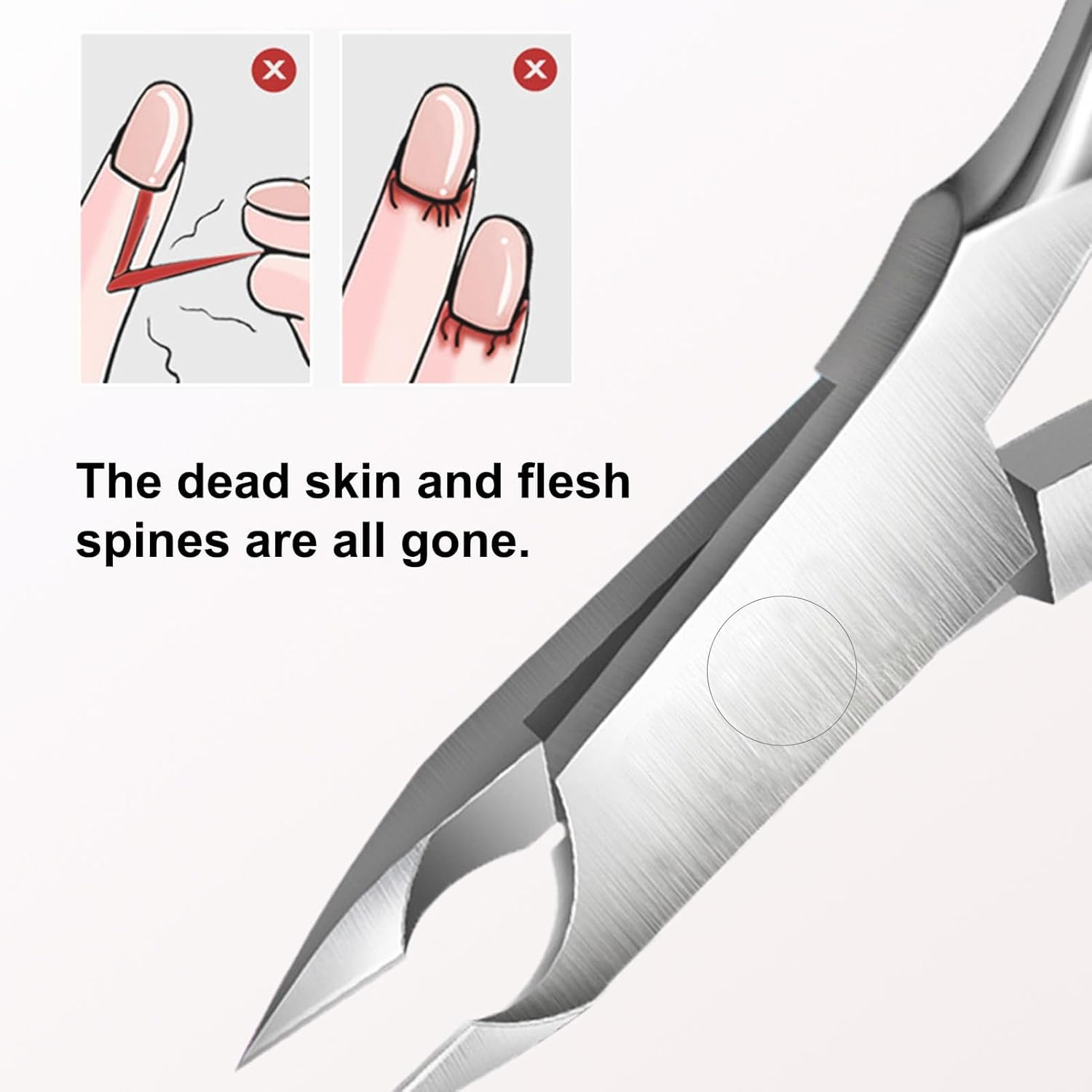 Cuticle Nippers Made of Stainless Steel with Ergonomic Cuticle Scissors for Precise Removal of Excess Cuticles and Hard Dead Skin on Fingers and Toes, Double Spring Supported