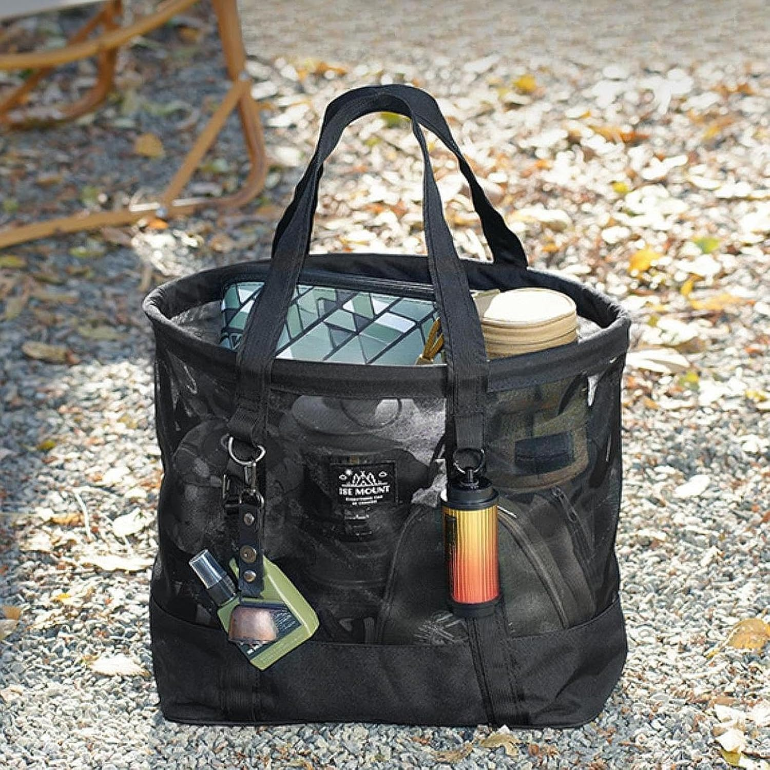 Yuksok Mesh Beach Bag Camping Tote Bag Cookware Bag Accessories Carry Storage Bag Toiletry Bag for Travel Hiking Outdoor Fishing BBQ image number 1