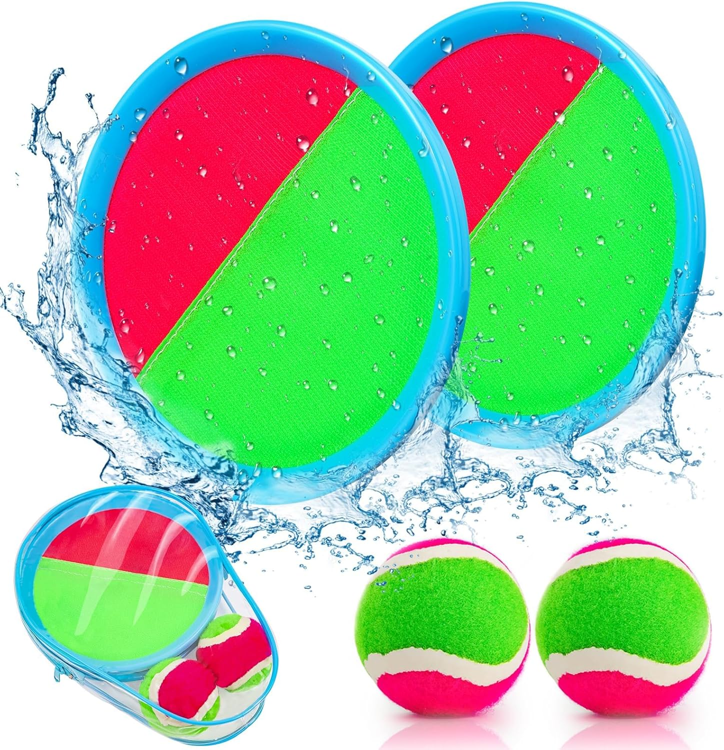 Kids Toys Toss and Catch Game Set, Ball Sports Games with Paddles Balls and Storage Bag, Classic Outdoor Games, Beach Games, Yard Games Suitable for Kids Gift Ideal