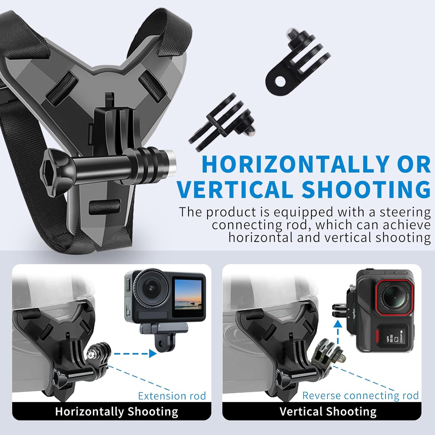 Bestoct Motorcycle Helmet Chin Strap Mount for Gopro Hero 13/12/11/10/9/8/7/6/5 Black,Dji Osmo Action 5Pro/4/3,Dirt Bike Holder Accessories Compatible with Insta360 X5/X4/X3/Acepro/Acepro2,Akaso,Sjcam image number 1