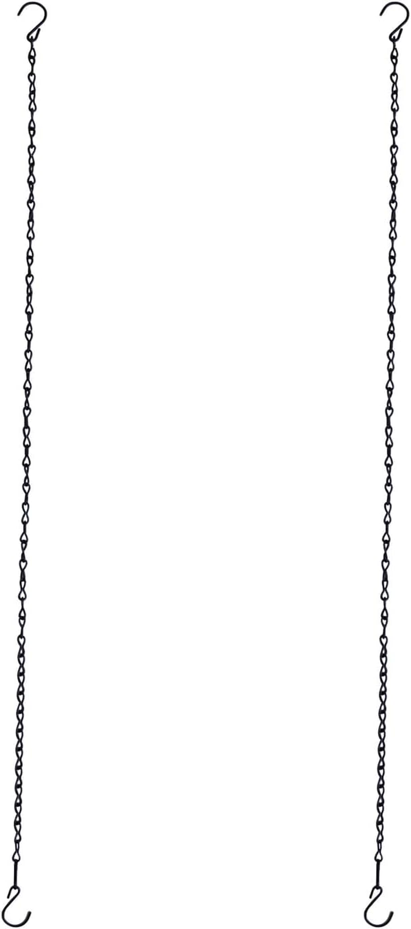 Chain for Hanging Plants,35 Inch Black Hanging Chain,Hanging Basket Chain Kits with Hooks for Bird Feeder Hanging Plant Extender Porch Wind Chime (Black, 35 Inch-2Pcs) image number 2