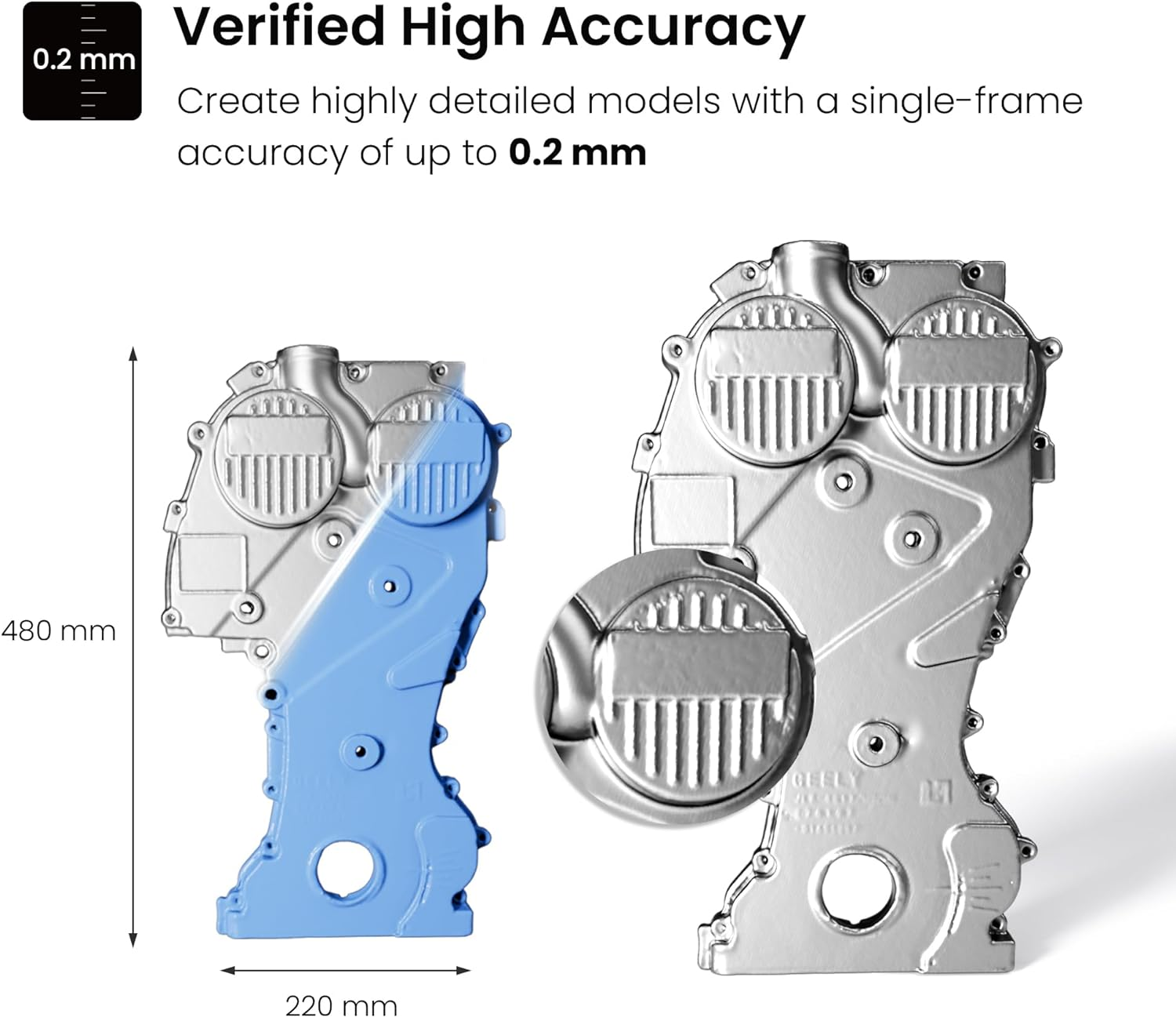 Revopoint Inspire 3D Scanner for 3D Printing Handheld, 3D Printer Scanner, up to 18FPS Scanning Speed, Full Color 3D Model Scanning, Compatible with Android/Ios/Mac/Win image number 2