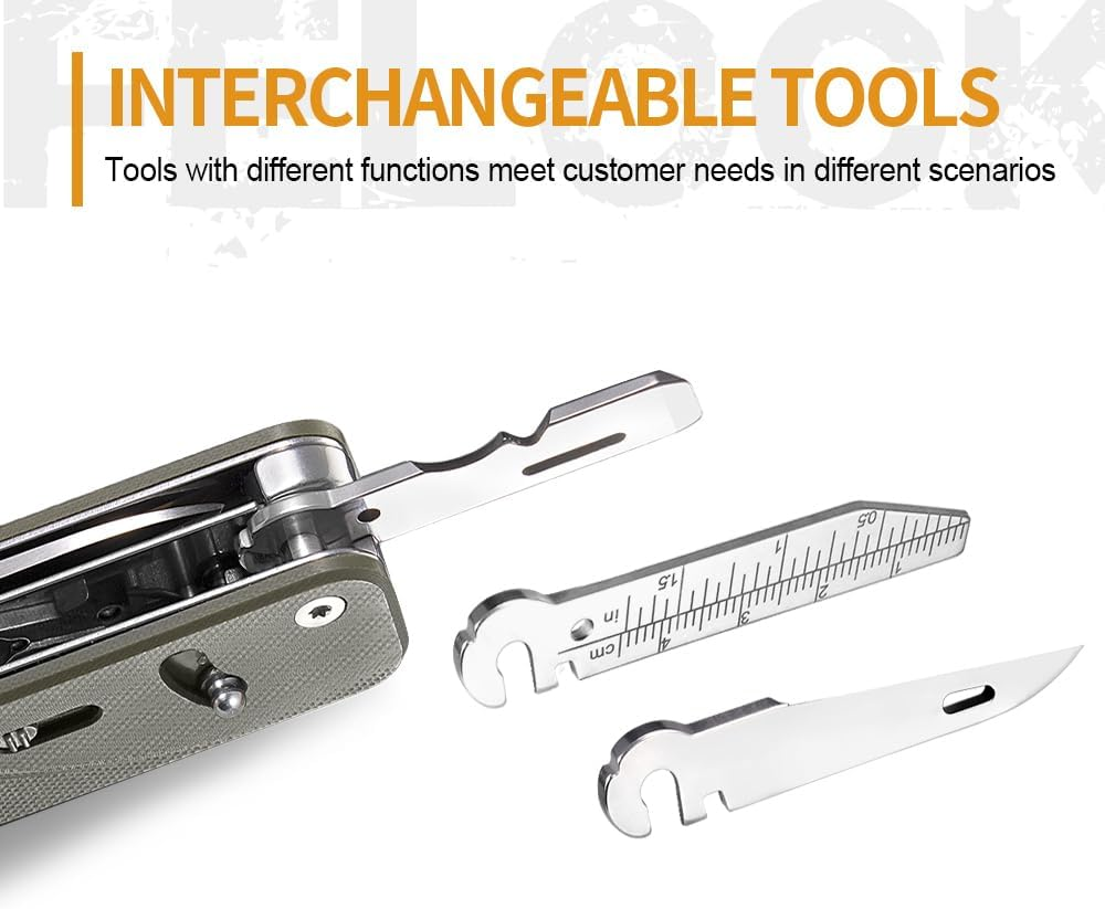 ROXON S505G Flex Shears-Modular Design Multitool with Fixed Big Scissor-Interchangeable Blade of BA01-BA17 & Changeable Implements of FT01-FT12 （Green） - Black image number 7