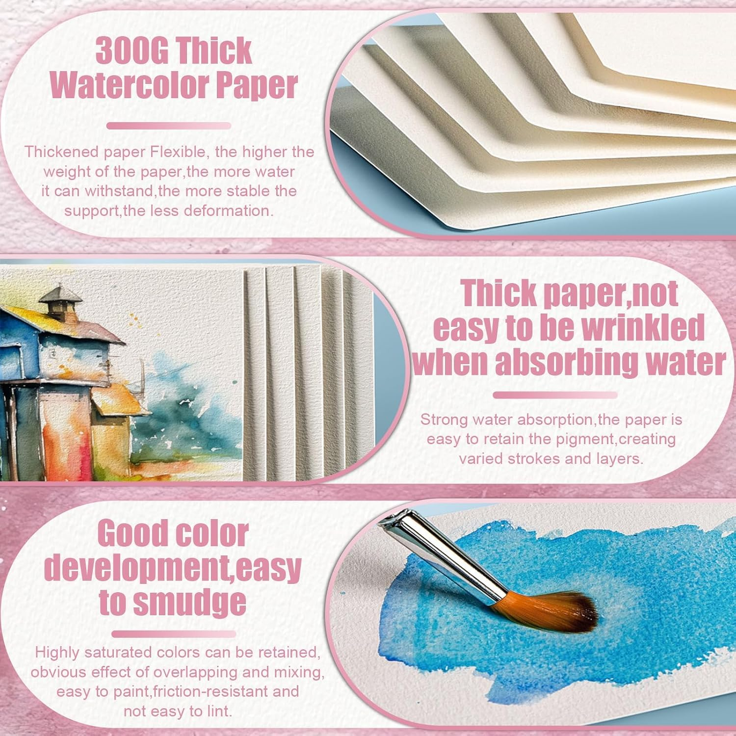 Watercolor Paper, 100 Pcs Watercolor Paper Pad, Watercolor Paper Bulk for Students, Adults, Artists, Sketch Painting (3.9 X 3.9 Inch) image number 4