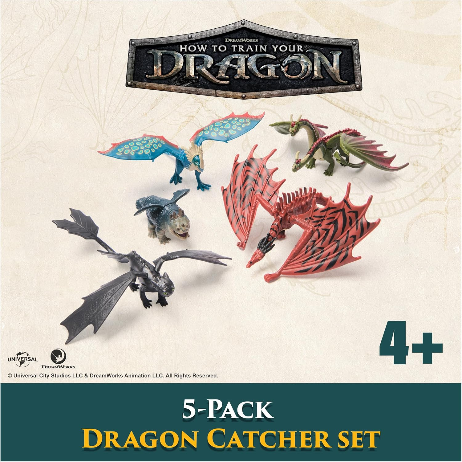 Dreamworks Dragons How to Train Your Dragon, 5-Pack Dragon Catcher Set with Hiccup&rsquo;S Mangler Net Launcher, Kids Toys for Boys & Girls Ages 4 and Up image number 2