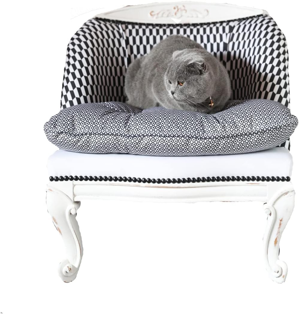 Adnan Bostan Furniture - Pavpav Collection, Cat Bed, Cat Furniture, Decorative Cat Bat, Cat Beds, Decorative Cat Furniture, Cat Sleeping Bed, Decorative Cat Couch, Modern Cat Bed (Black & White) image number 5