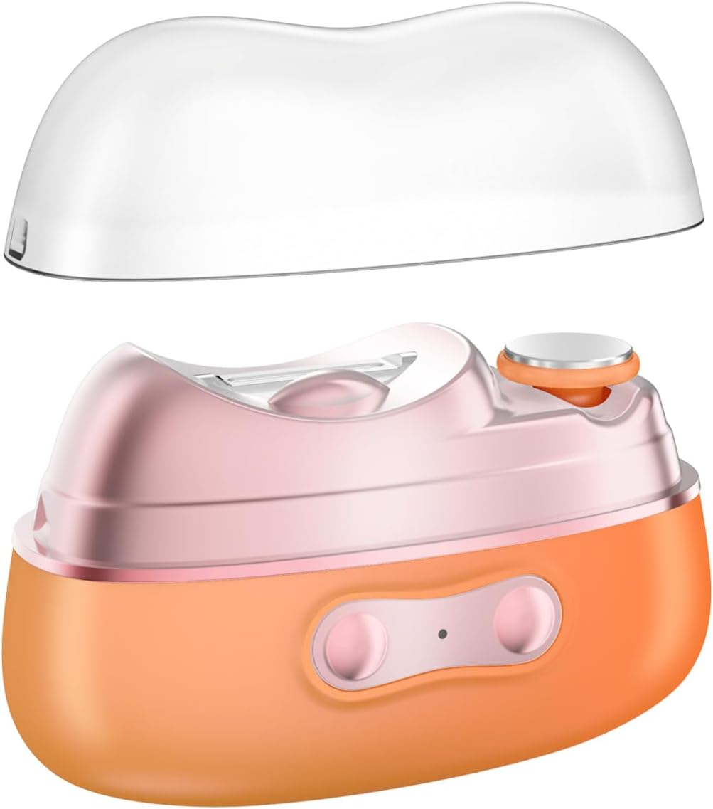 4 in 1 Automatic Electric Nail Clipper & Polisher with Built-In Storage, LED Light, 2 Speeds &ndash; Toenail Trimmer for Baby/Seniors, Ideal Gift for Family and Friends (Grey)