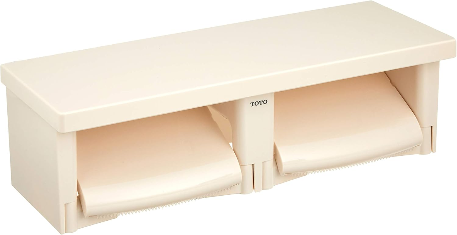 TOTO YH650#NW1 Double Toilet Paper Dispenser, Flat Shelf (Resin), White
