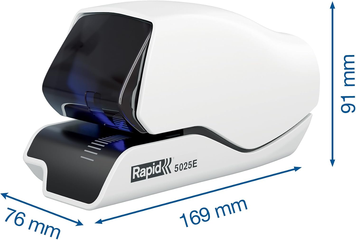 Rapid Electric Stapler, 25 Sheets, Plastic, Metal, Electronics, Cassette Replacement, 5025E, White, 25095200 image number 4