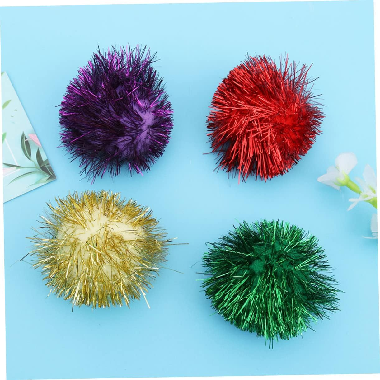 Abaodam 20Pcs Sparkle Ball Cat Toy Funny Cat Toys Interactive Playthings for Pet Supplies for Enrichment Playtime image number 6