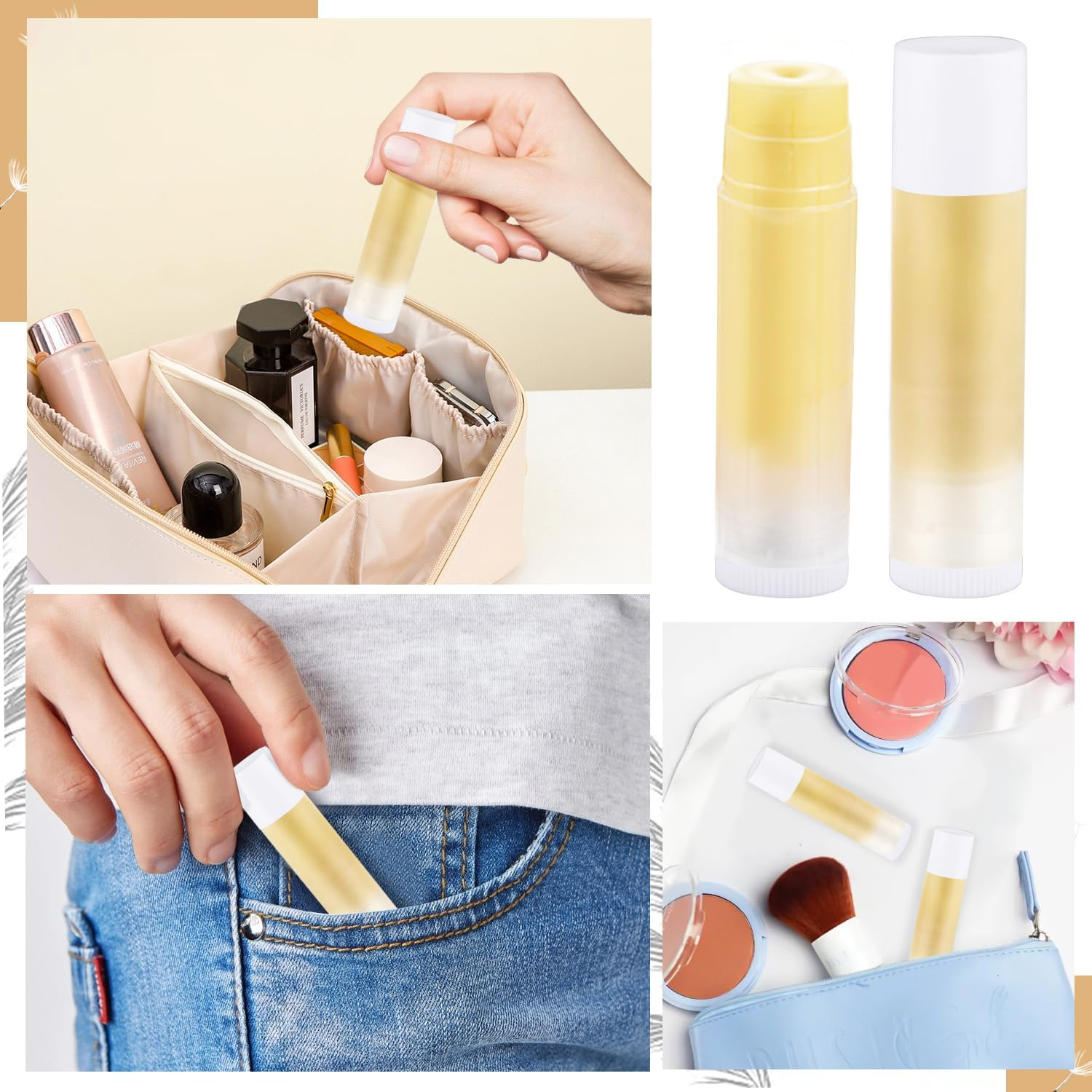 100 Pcs 5.5Ml Bulk Empty Lip Balm Tubes Refillable Plastic Lip Gloss Container Travel Lipstick Tubes Chapstick Tubes Holder for DIY Homemade Lip Balm (Clear) image number 2