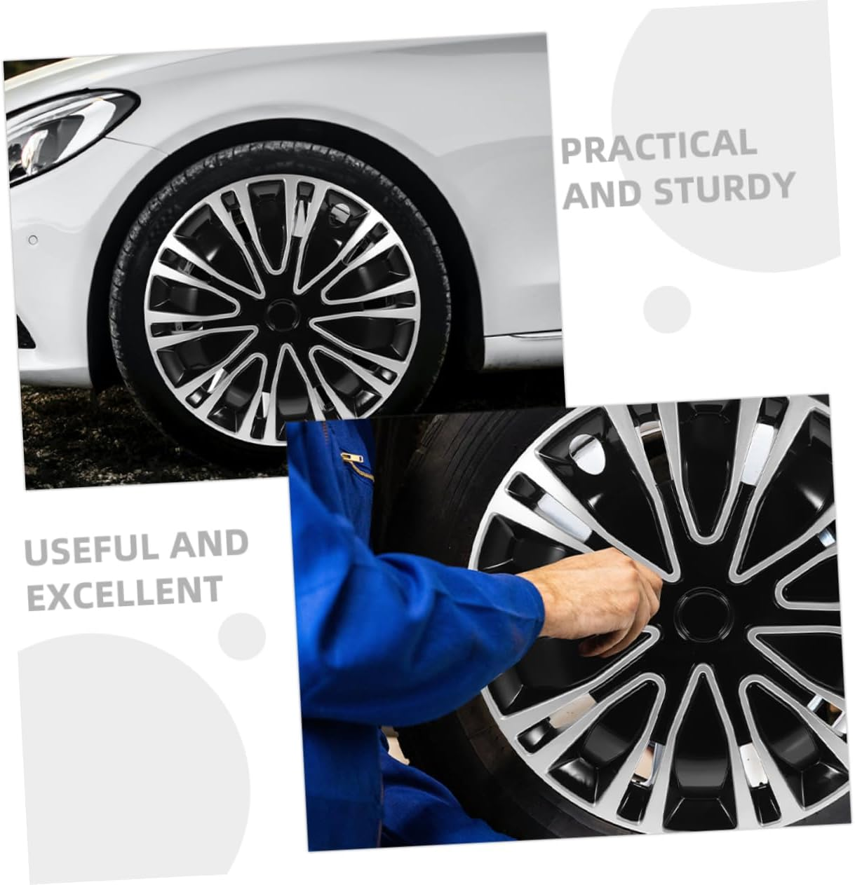 FUNOMOCYA 2Pcs Car Decorative Hubcap Rim Covers Wheel Hubcap Protector for Automotive image number 1