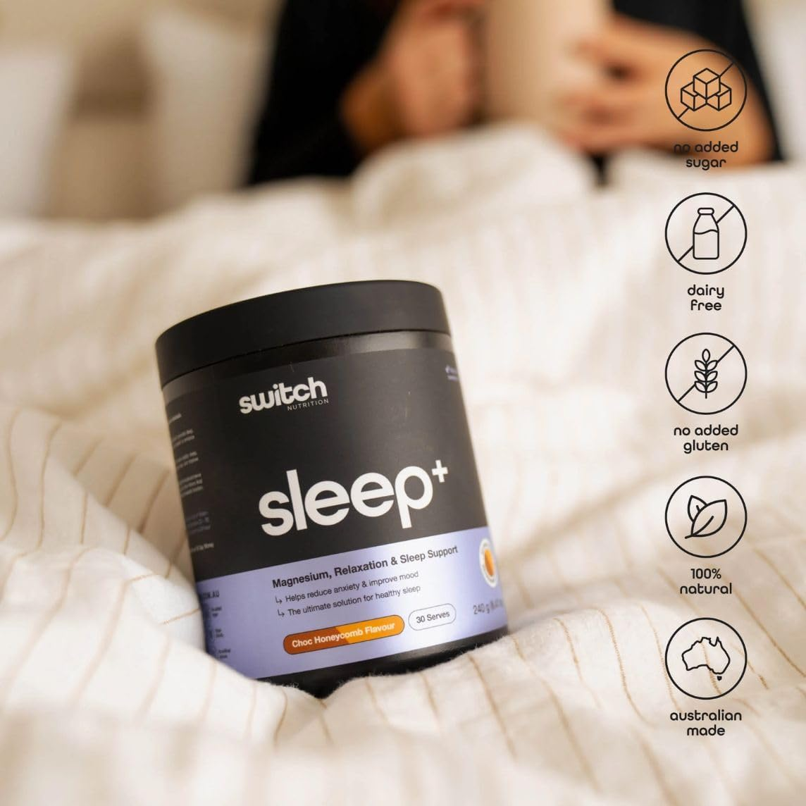Switch Nutrition Sleep+ Choc Honeycomb 30 Serves 240Gm image number 4
