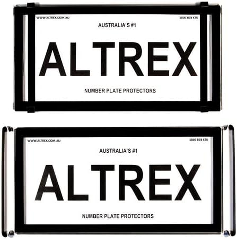 Altrex Number Plate Protectors Jdm Japanese Style Black No Lines *NSW Plates* 6JDMNL