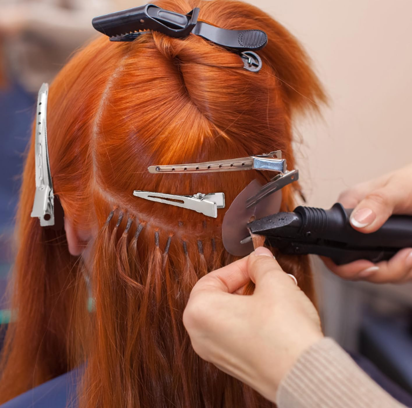 AYNKH 30 Pieces Duck Bill Hair Clips with Styling Comb, 1.8Inch/3.5Inch Silver Metal Rustproof Alligator Curl Clips with Holes for Hair Styling Coloring Sectioning Salon Hairdressing Accessories image number 1