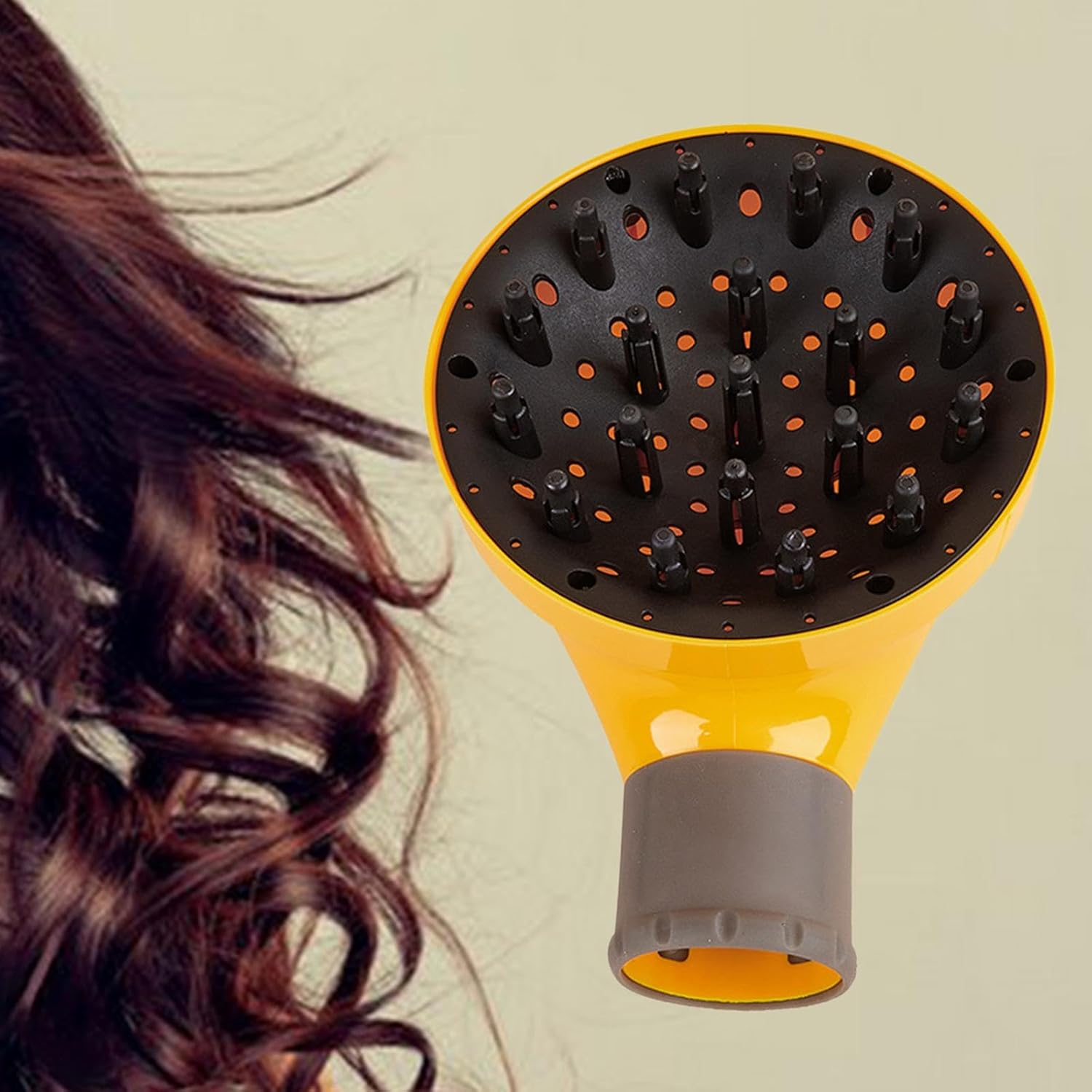 TENOL Dryer Diffuser Hairs Blower Dryer Diffuser Easy to Attach Salon Tool, Yellow image number 4