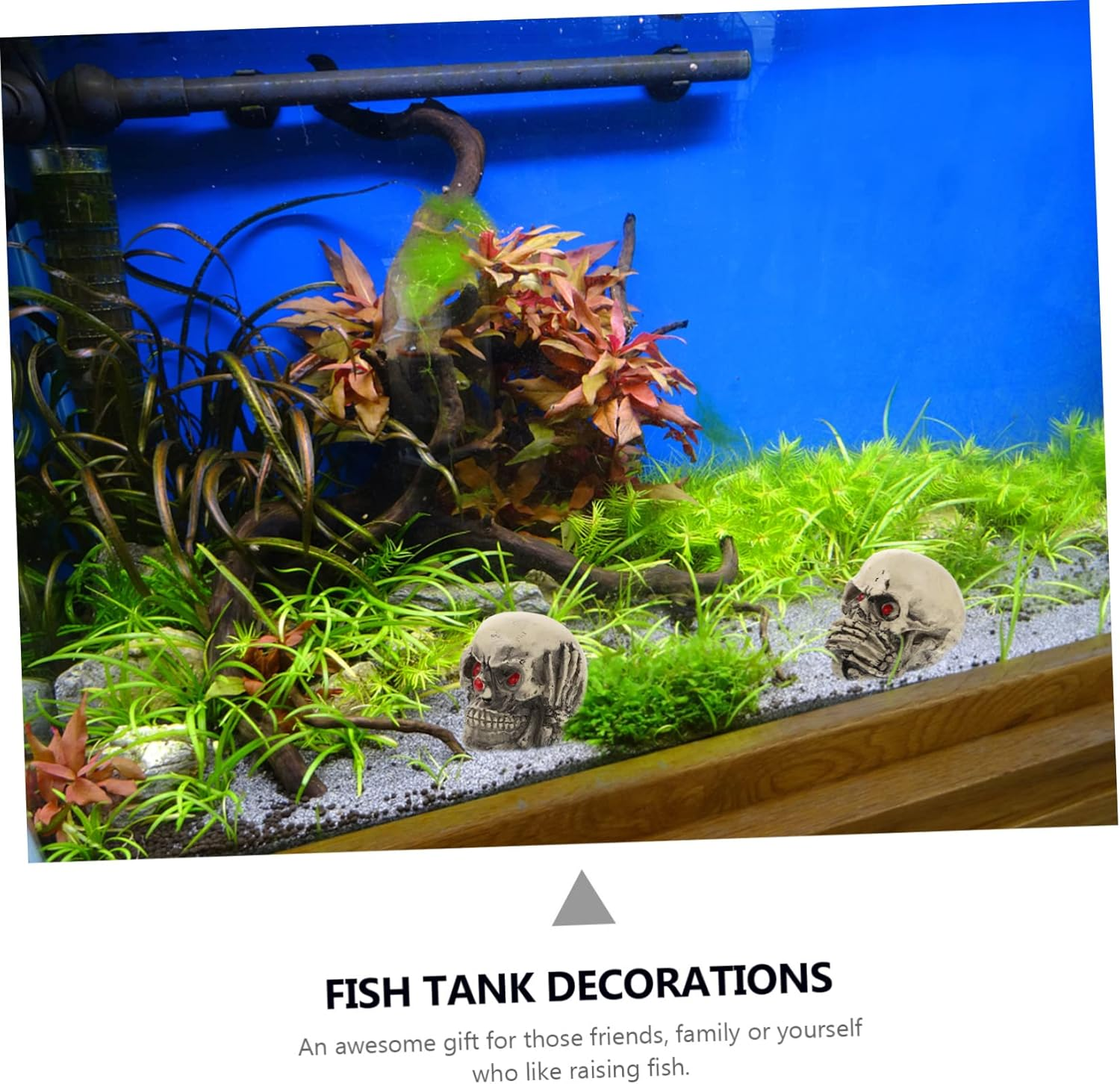 3Pcs Resin Skulls Aquarium Decor Fish Tank Landscaping Ornaments for Crawling Pets Sturdy Compact Halloween Scene Decoration