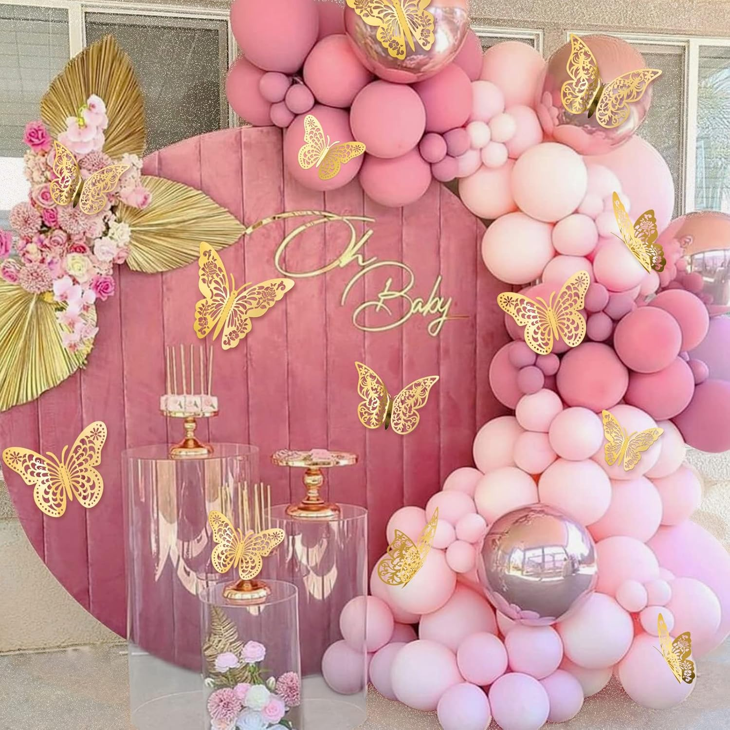 72Pcs 3D Butterfly Wall Decor, Gold Butterfly Decorations 3 Styles 3 Sizes, Butterfly Party Birthday Cake Decorations, Gold Butterfly Wall Stickers for Girls, Kids, Nursery, Wedding Decor