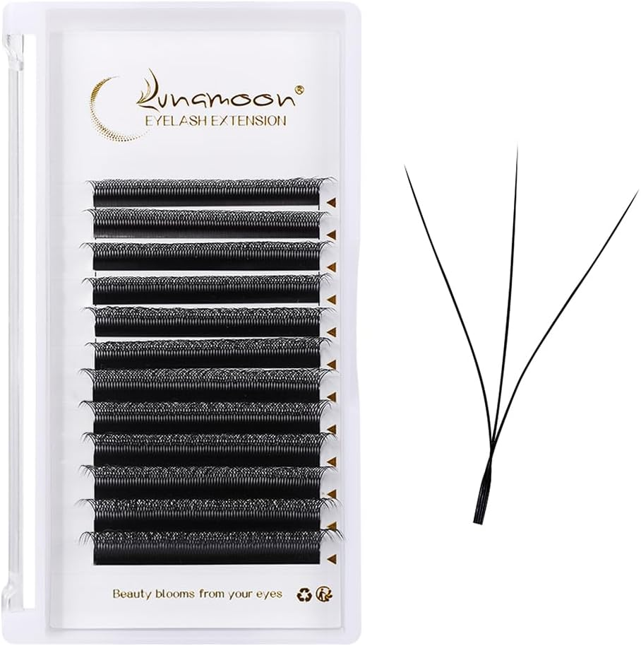 Lunamoon 3D Eyelash Extension, Premade Fans W Lash, Pre-Fanned Ready-To-Use Fan Eyelash Extension, Russian Volume Eyelash Cluster, Artificial Lash (3D/0.07C 14 Mm) image number 5