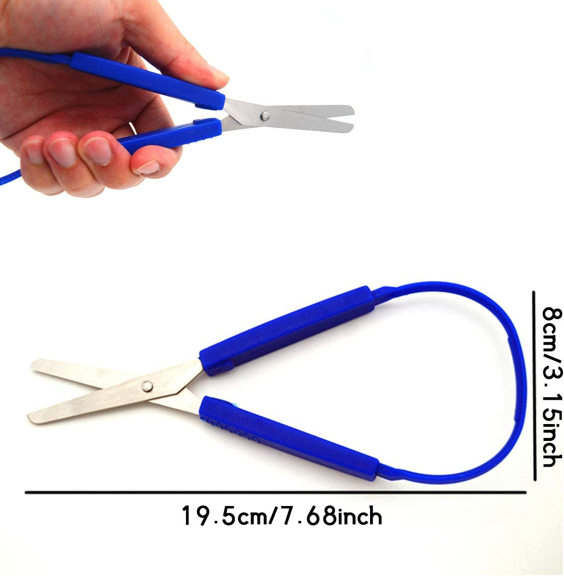 Isuperb 6 Pack Loop Scissors Grip Scissor for Kids, Teens and Adults, Easy Grip, Easy Opening, Adapted Scissors for Special Needs (6 Pack Loop Scissors) image number 3