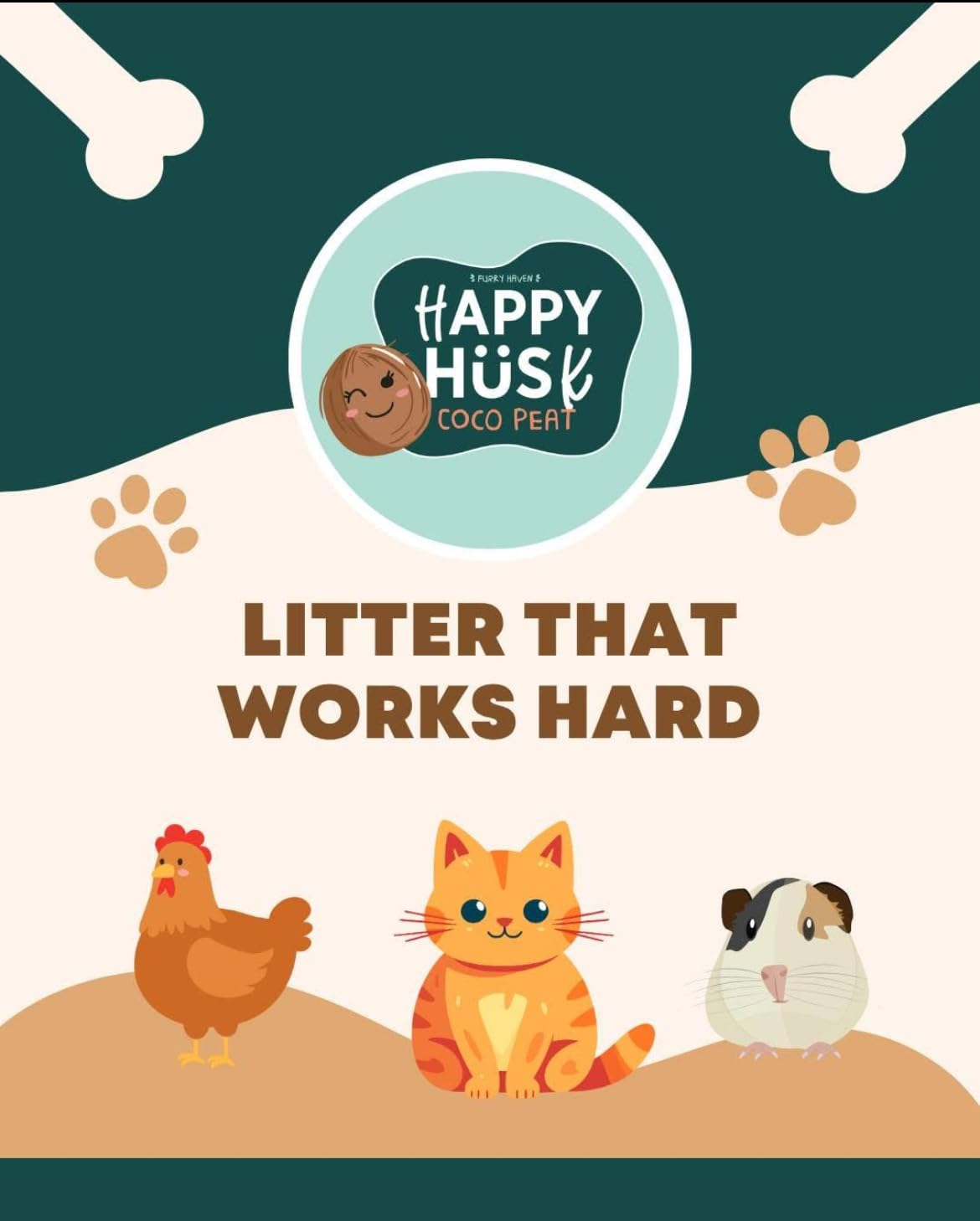 Happy Husk Eco-Friendly Coco Peat Pet Litter &ndash; 100% Coconut Fibre, Compostable & Odour-Controlling | Natural Cat Litter Loved by Cats, Rabbits & Small Pets (10L) image number 4