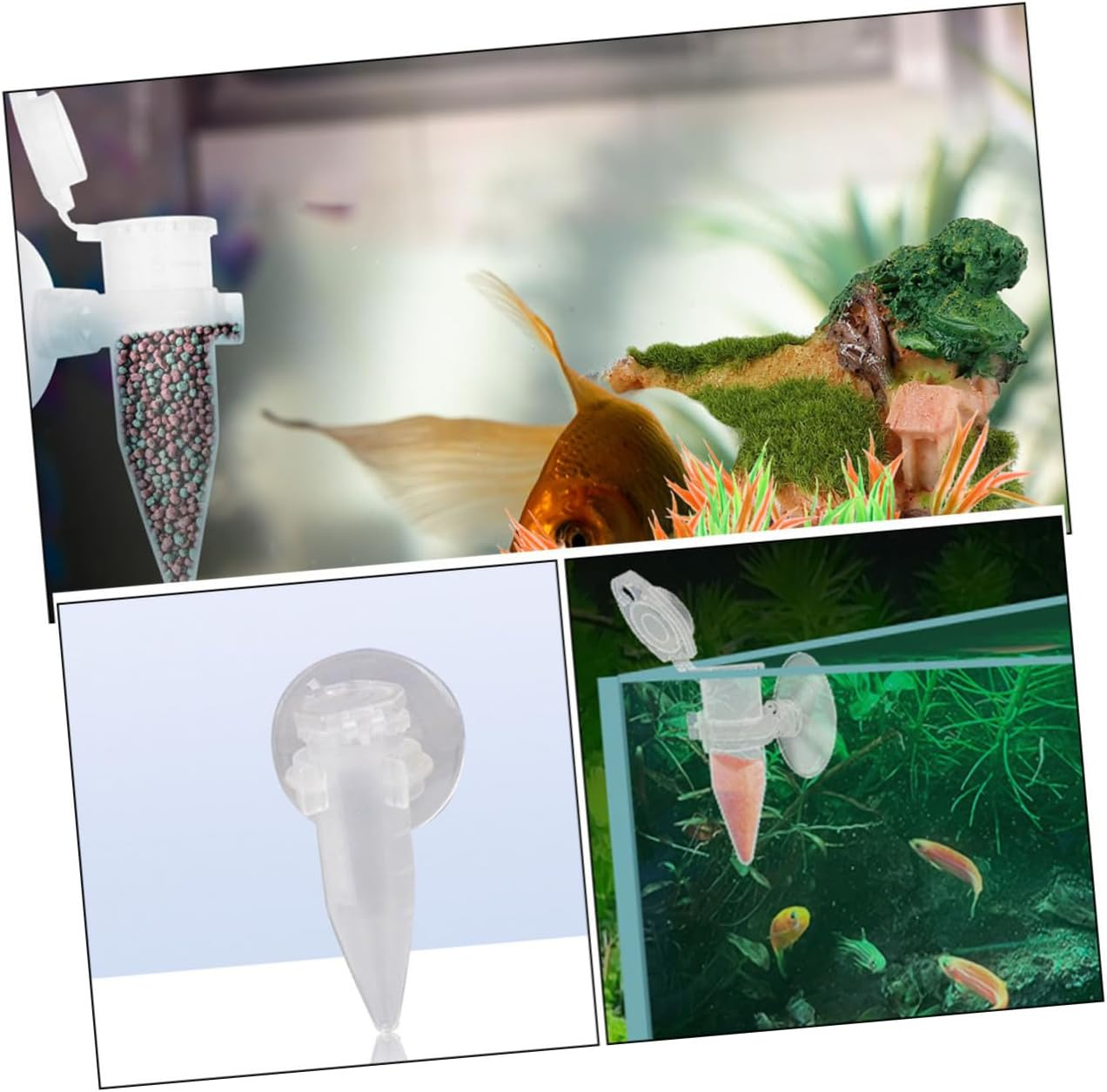 COHEALI 6Pcs Automatic Shrimp Feeder and Aquarium Feeder Tube Set with Suction Cups Mini Brine Shrimp Dropper for Fish Tank Feeding for Small Aquatic Pets