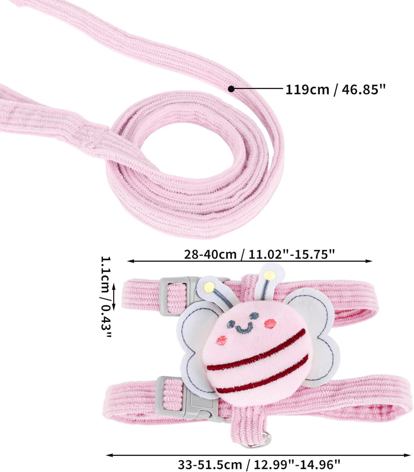 CAPASTEC Easy Control Dog Harness Set, Cat Harness and Leash Set, Medium, Pink image number 2