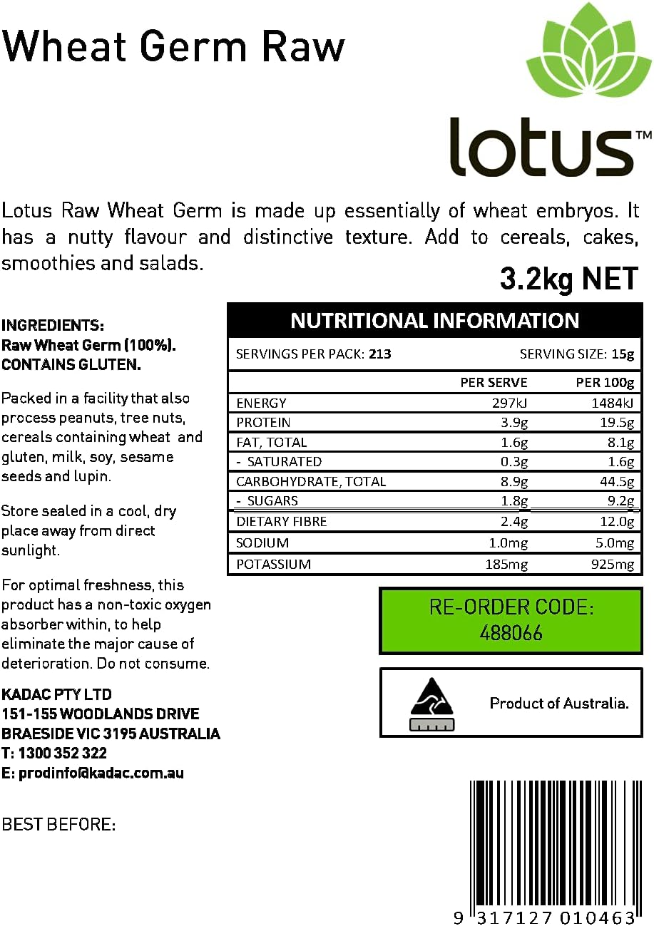 Lotus Wheat Germ Raw 3.2Kg Bulk Pack image number 1