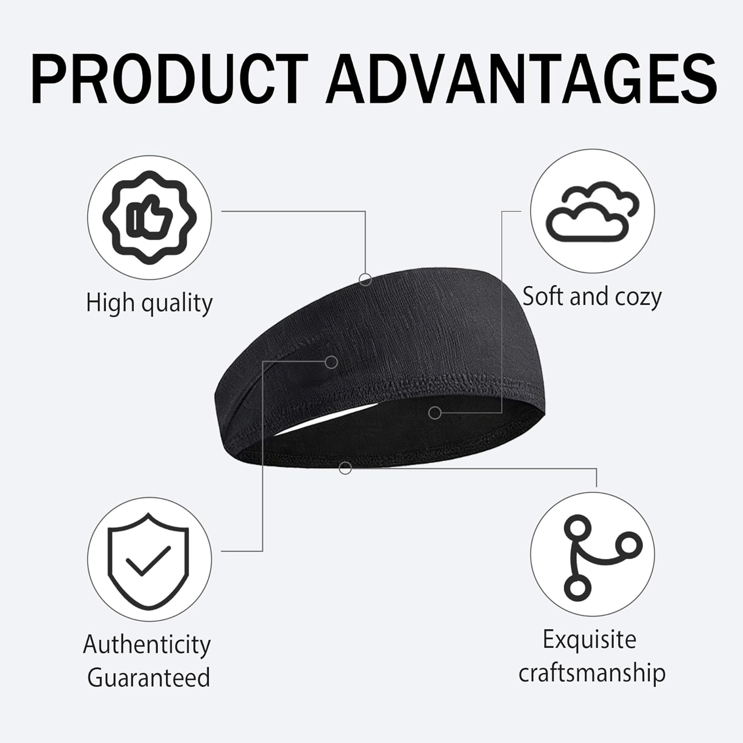 6 Pcs Non-Slip Athletic Headbands for Men and Women - Lightweight Yoga Sports Sweatbands, Elastic Hair Bands for Working Out, Running, and Exercise image number 2