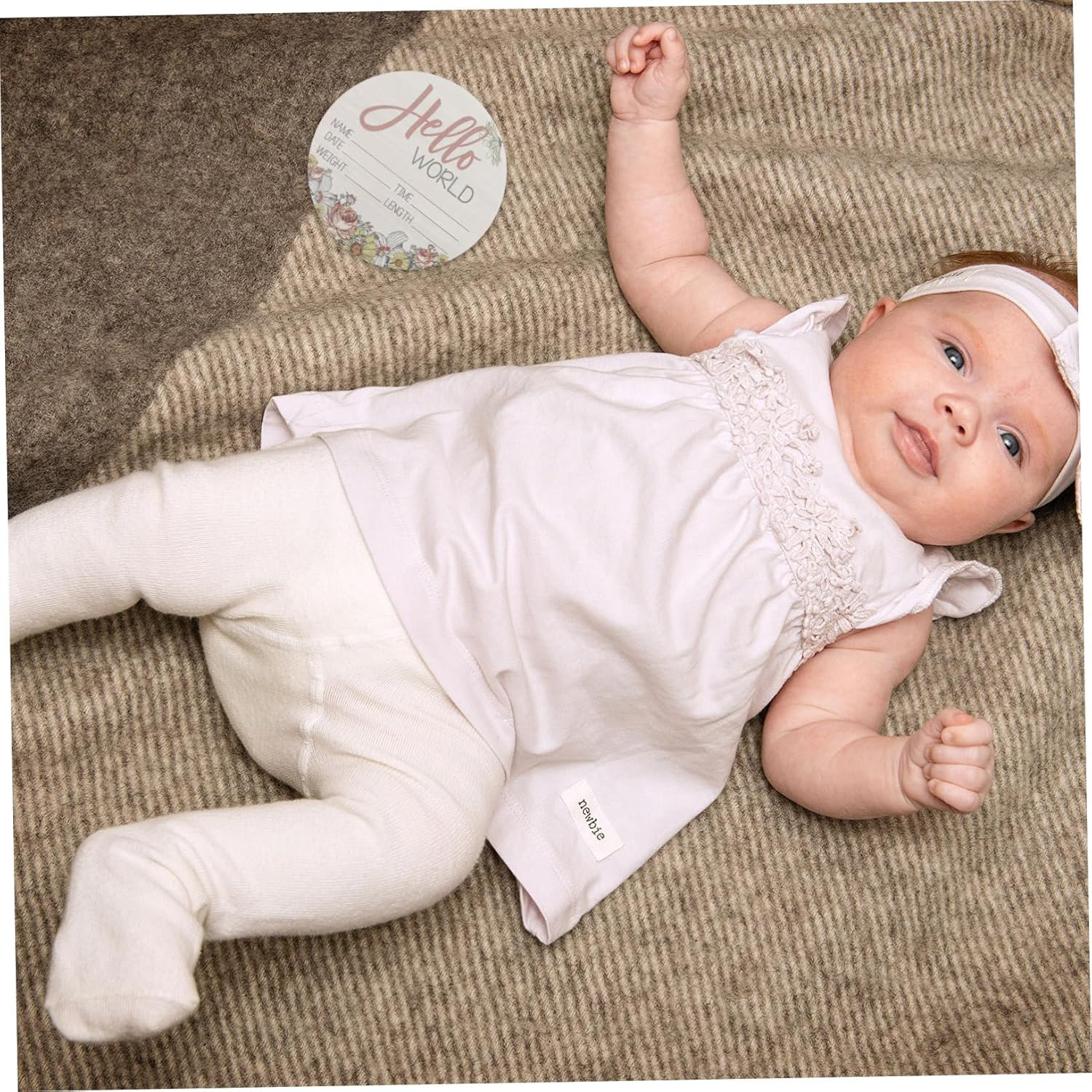 Wooden Newborn Announcement Sign Baby Birth Name Photo Prop for Hospital Baby Shower Nursery Decor image number 1