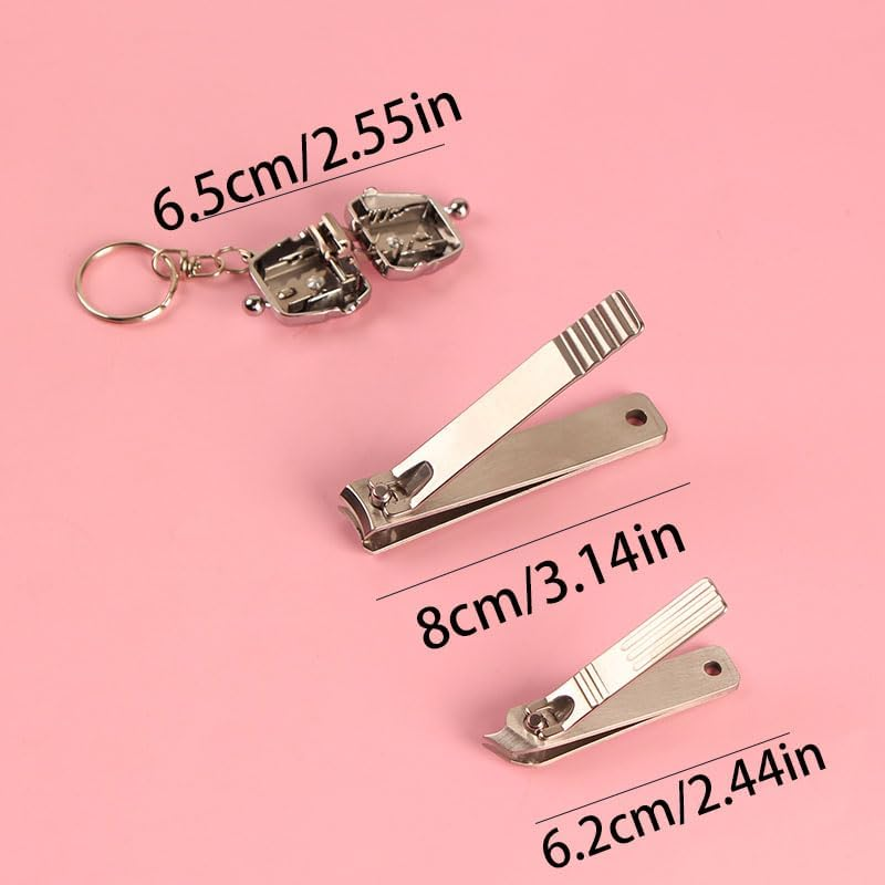 NOIAFZY 3Pcs Creative Bag Nail Clippers Mini Folding Stainless Steel Portable Key Pendant Cute Set image number 3