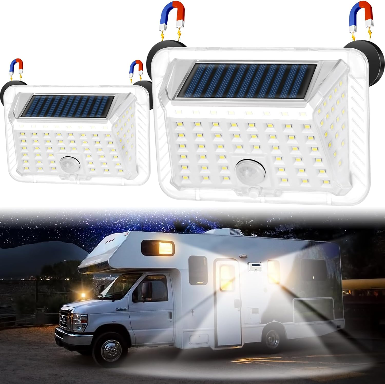 EJYTRVT Magnetic RV Solar Lights with Motion Sensor | Exterior & Outdoor Lighting for Camper, Trailer, 5Th Wheel, Truck (2 Pack) image number 4