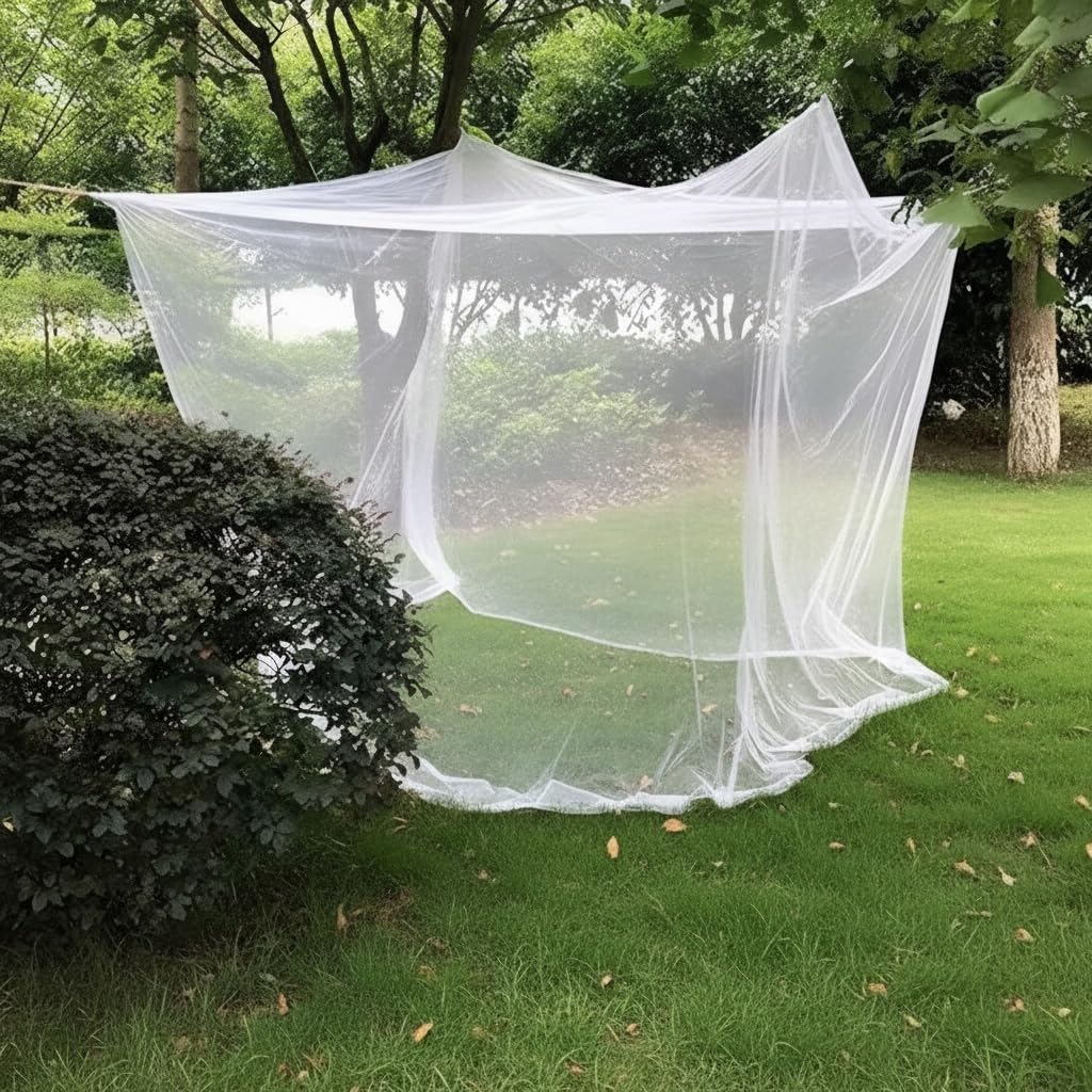 Camp Mosquito Net with Storage Bag, 200 * 200 * 180Cm Ultra Large Mosquito Net Camping Tent for Camping, Finest Holes Mesh 20, Square Netting Curtain for Bunk Bed, Camping, Bedding, Patio image number 5
