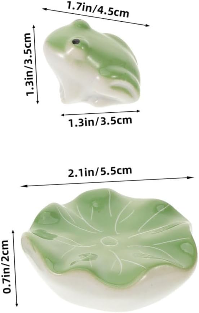 ORFOFE 2Sets Ceramic Floating Frogs Tea Pet Sculptures for Fish Tank Aquarium Decor of Detailed Aquarium Figurines for Landscape Decoration image number 4