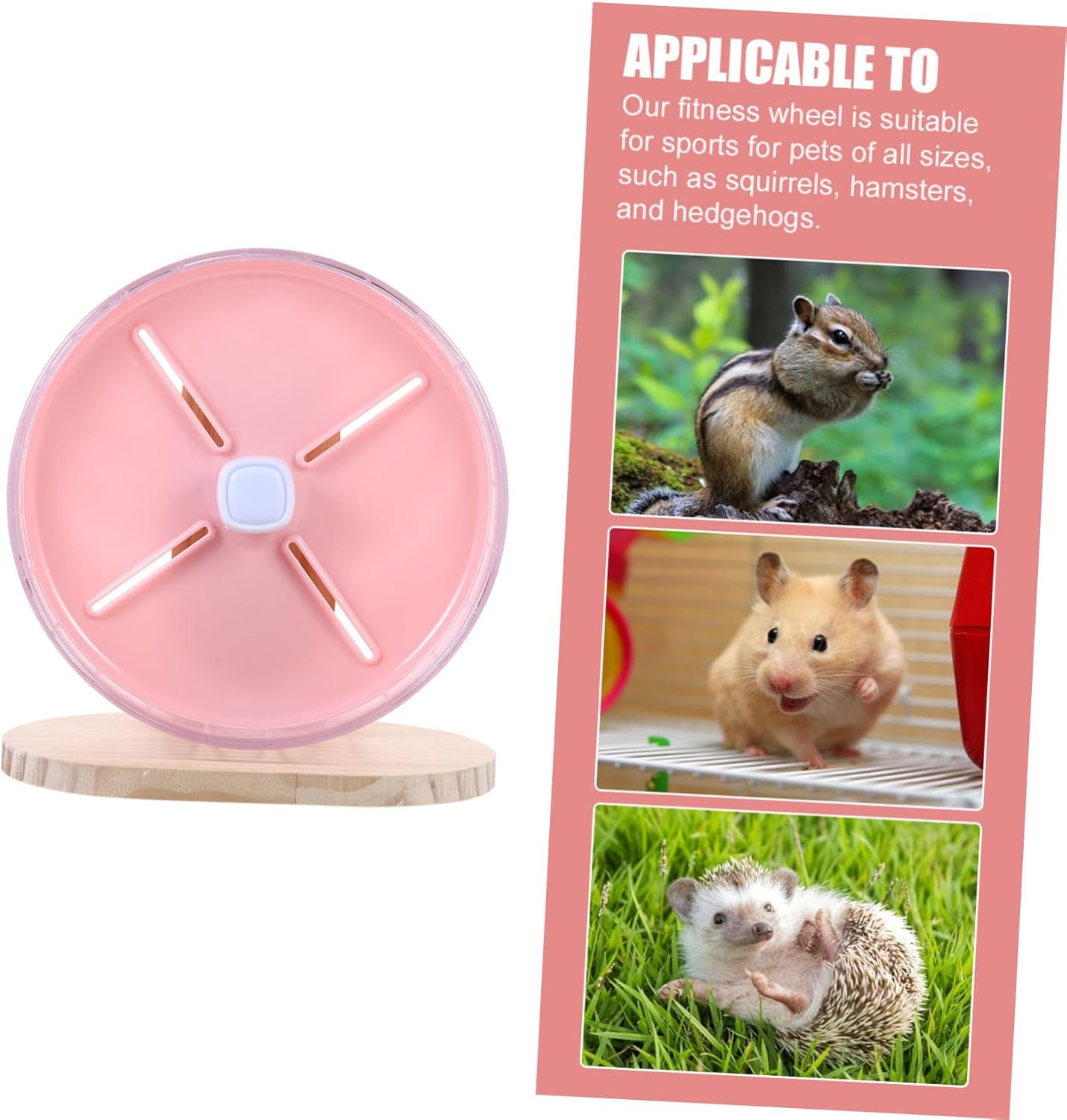 Super Silent Hamster Wheel Chinchilla Exercise Wheel Small Pet Cage Accessory Decorative Hedgehog - Pink image number 6