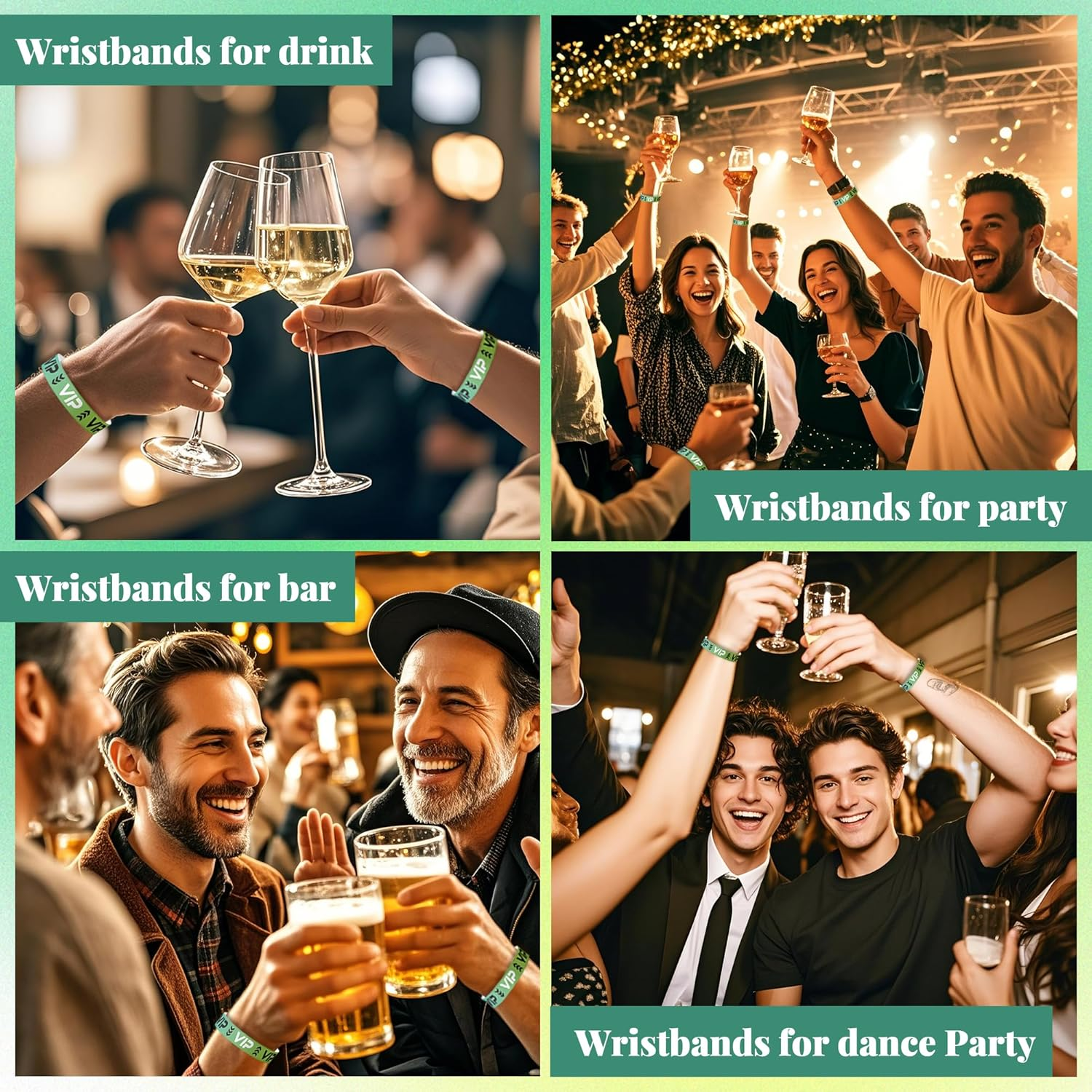 100Pcs Disposable Wristbands for Event Admission: VIP Paper Wristbands for Concerts, Parties, Membership Identification Bracelets image number 4