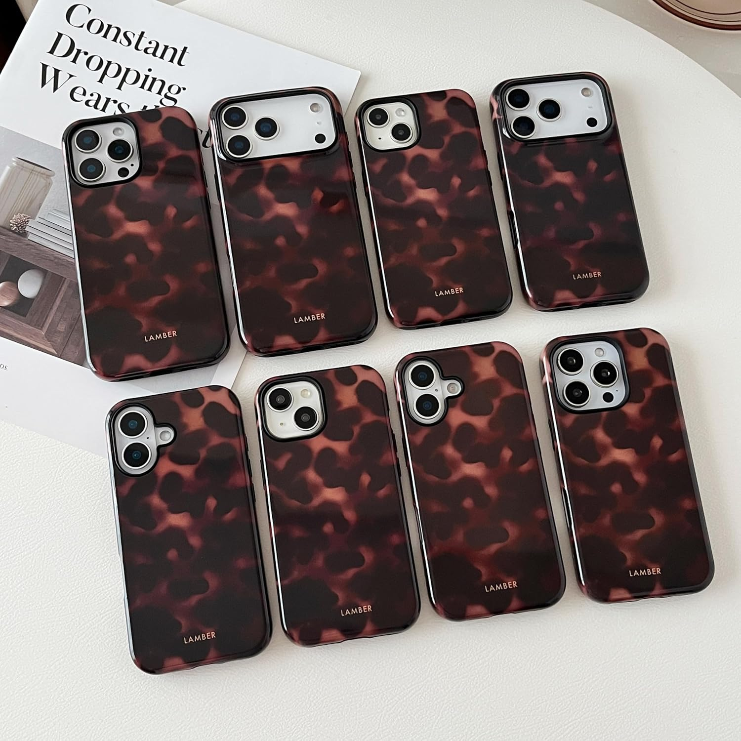 TQLGY for Iphone 13/Iphone 14 Case, Cute Tortoise Shell Leopard Brown Amber Phone Case Shockproof Slim Soft TPU and Hard PC Protective Cover for Women Girls image number 6