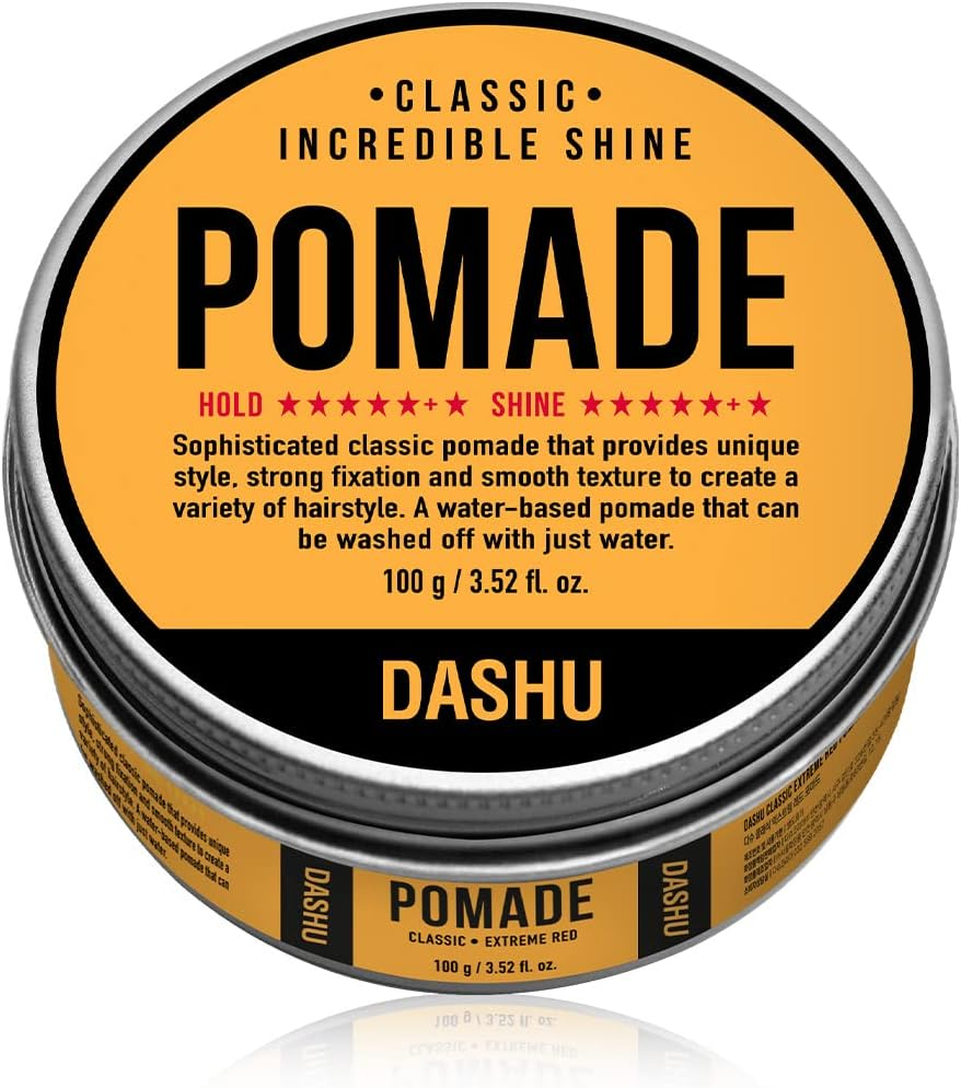 Dashu Classic Incredible Shine Pomade for Men 3.5Oz - Strong Hold & High Shine for Hairstyling