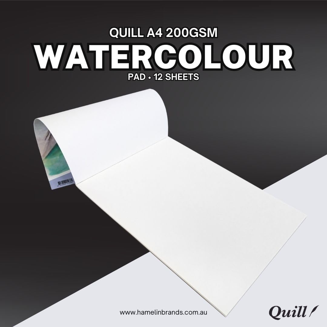 Quill, A4 Watercolour Pad, 200Gsm, 12 Sheets, Portrait Orientation image number 3