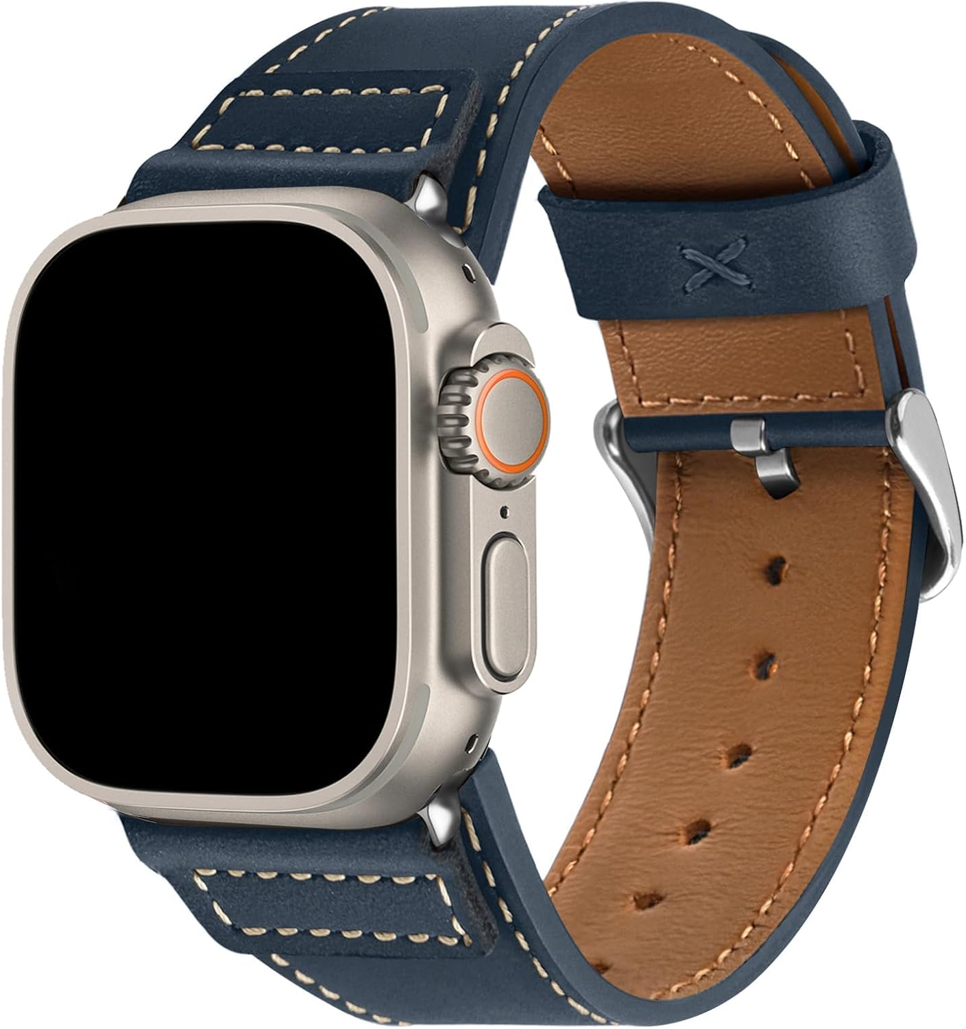 Wristitani Leather Bands Compatible with Apple Watch Band 49Mm 46Mm 45Mm 44Mm 42Mm 41Mm 40Mm for Men, Top Genuine Leather Replacement Strap for Iwatch Ultra2 Ultra Series 10 9 8 7 SE2 SE 6 5 4 3
